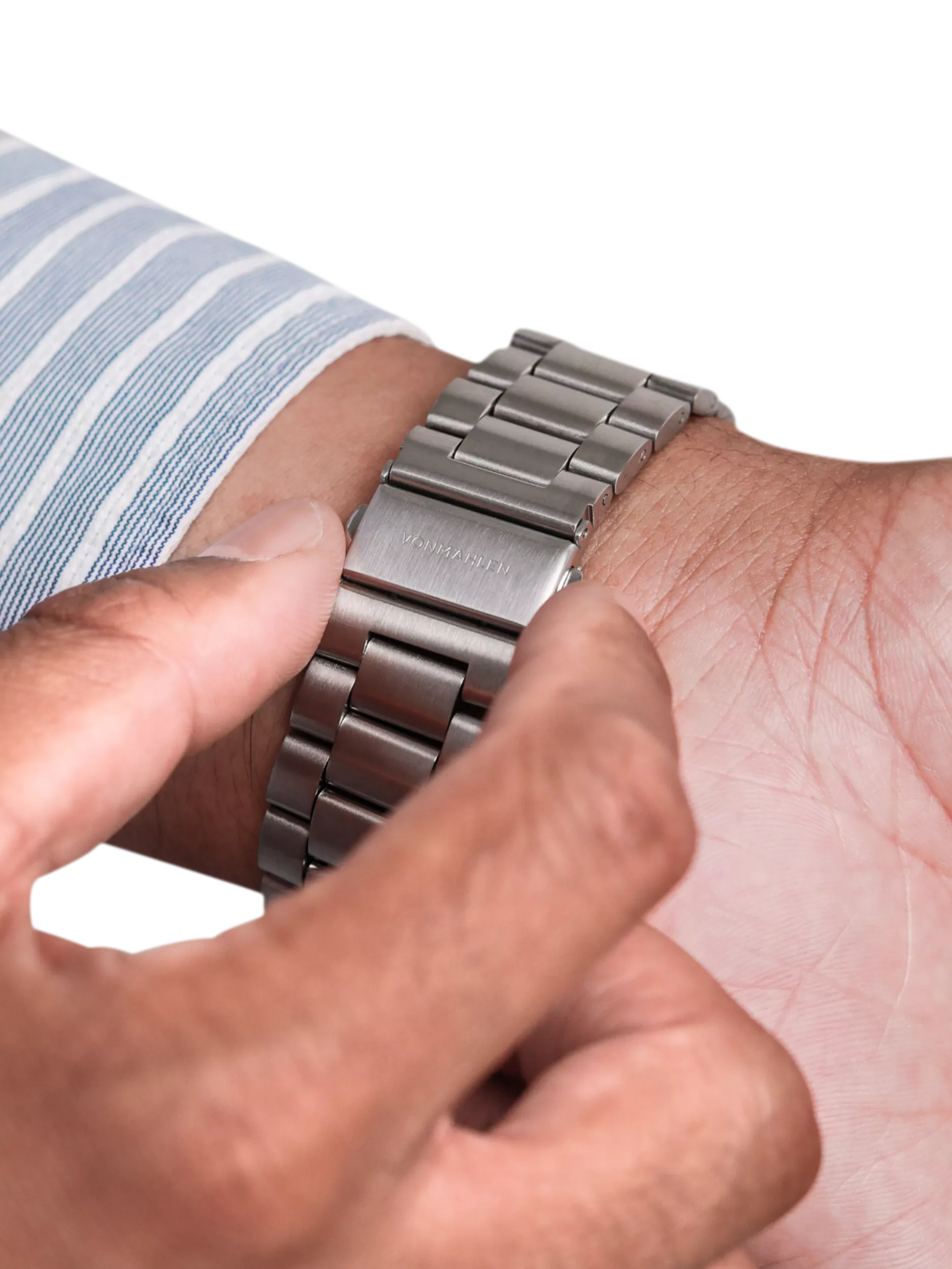 Vonmählen silver link bracelet for Apple Watch 44-49mm - British product