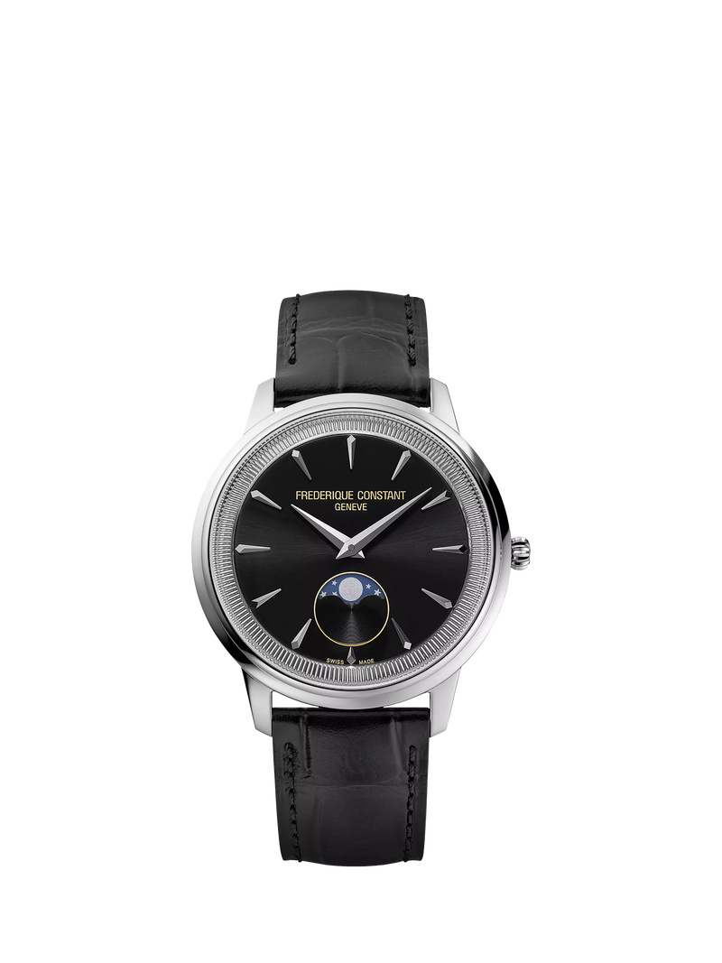 Frederique Constant Moneta Moonphase watch black dial - British product