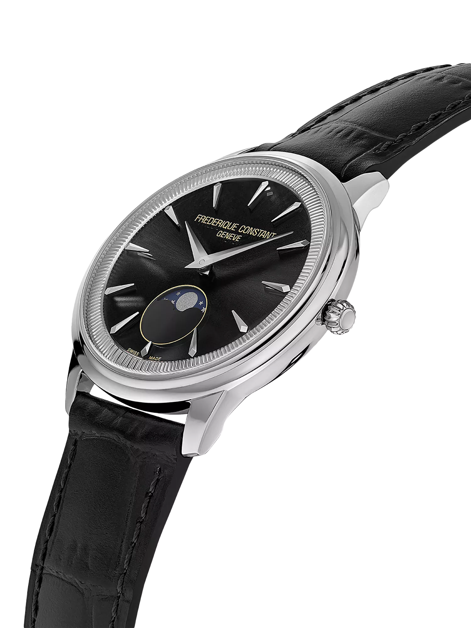 Frederique Constant Moneta Moonphase watch black dial - British product