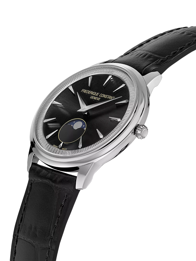 Frederique Constant Moneta Moonphase watch black dial - British product