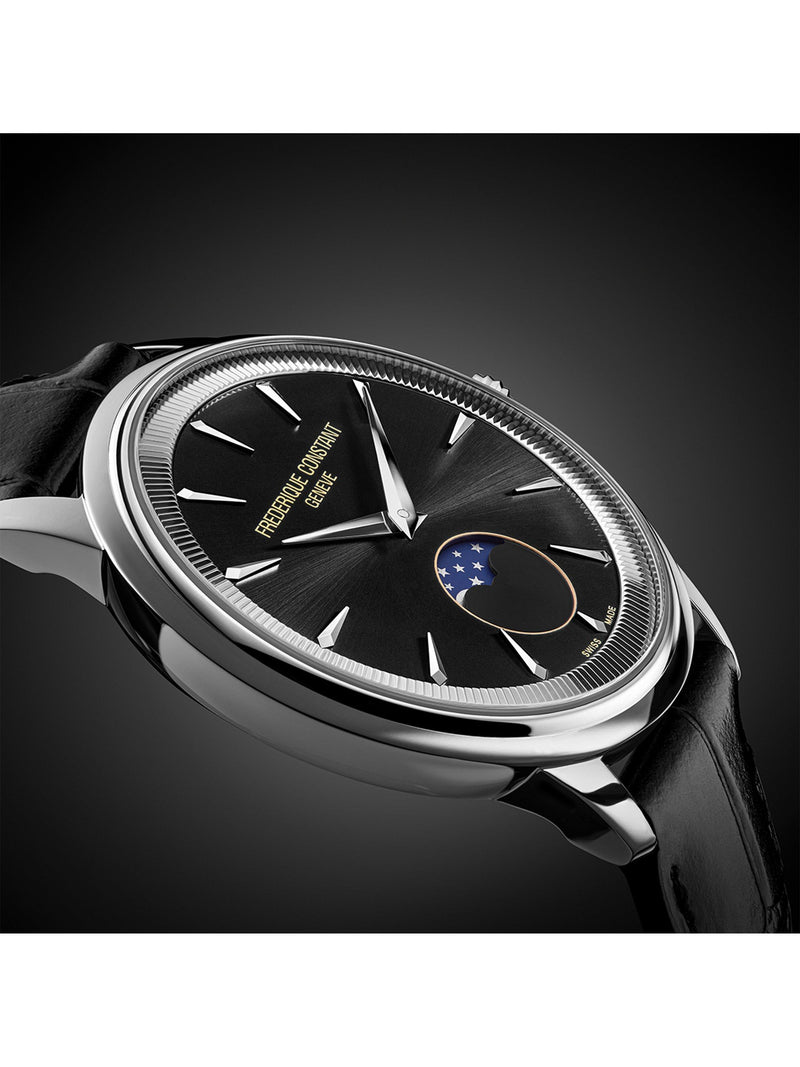 Frederique Constant Moneta Moonphase watch black dial - British product