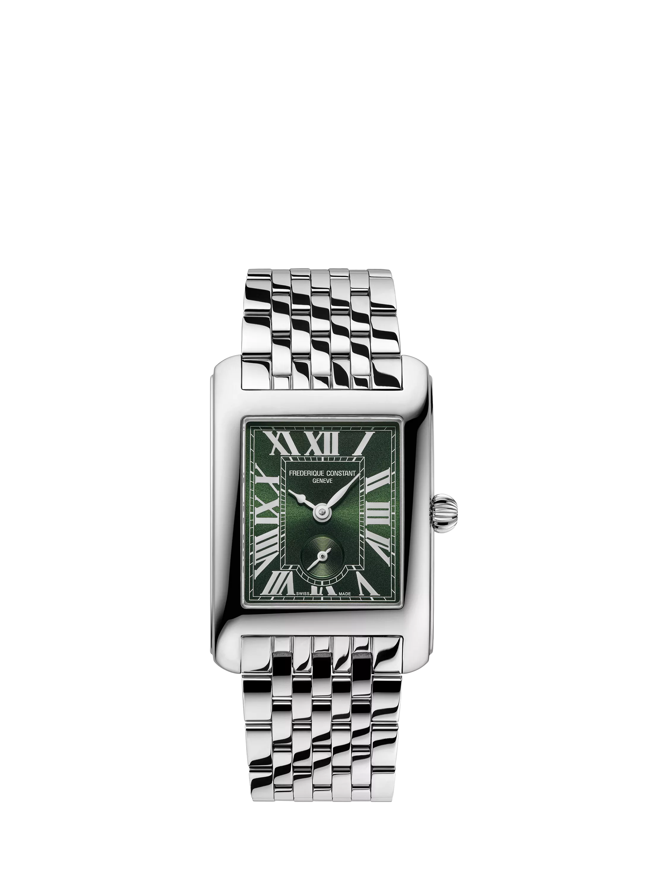 Frederique Constant ladies slimline watch green dial stainless steel bracelet, UK version