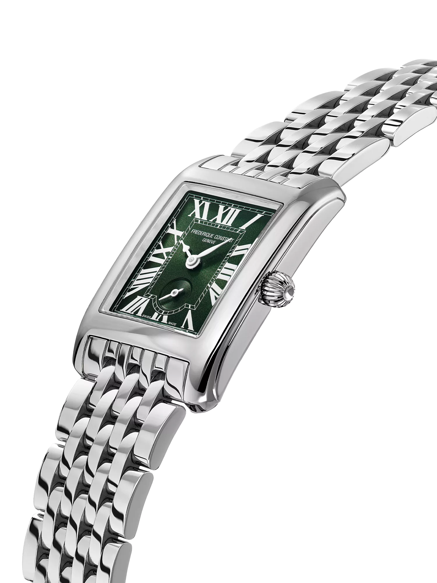 Frederique Constant ladies slimline watch green dial stainless steel bracelet, UK version