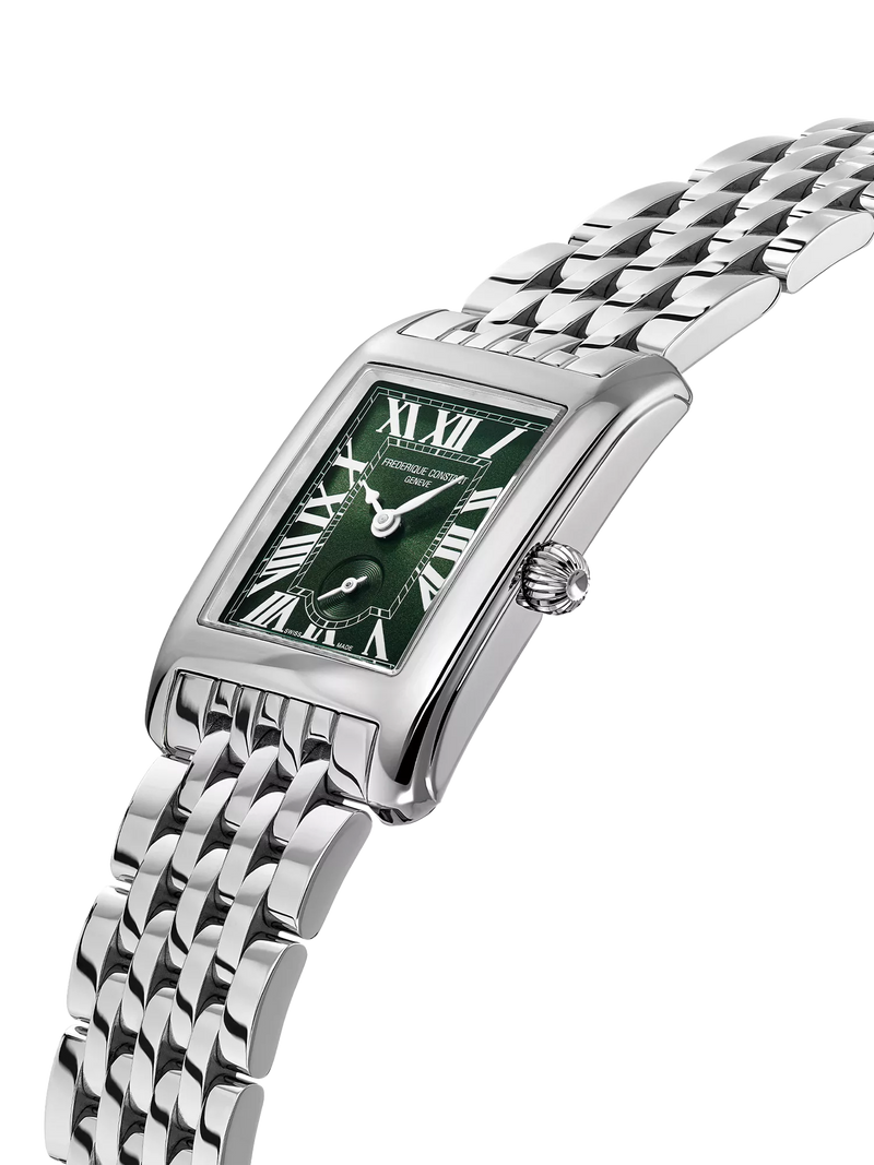 Frederique Constant ladies slimline watch green dial stainless steel bracelet, UK version