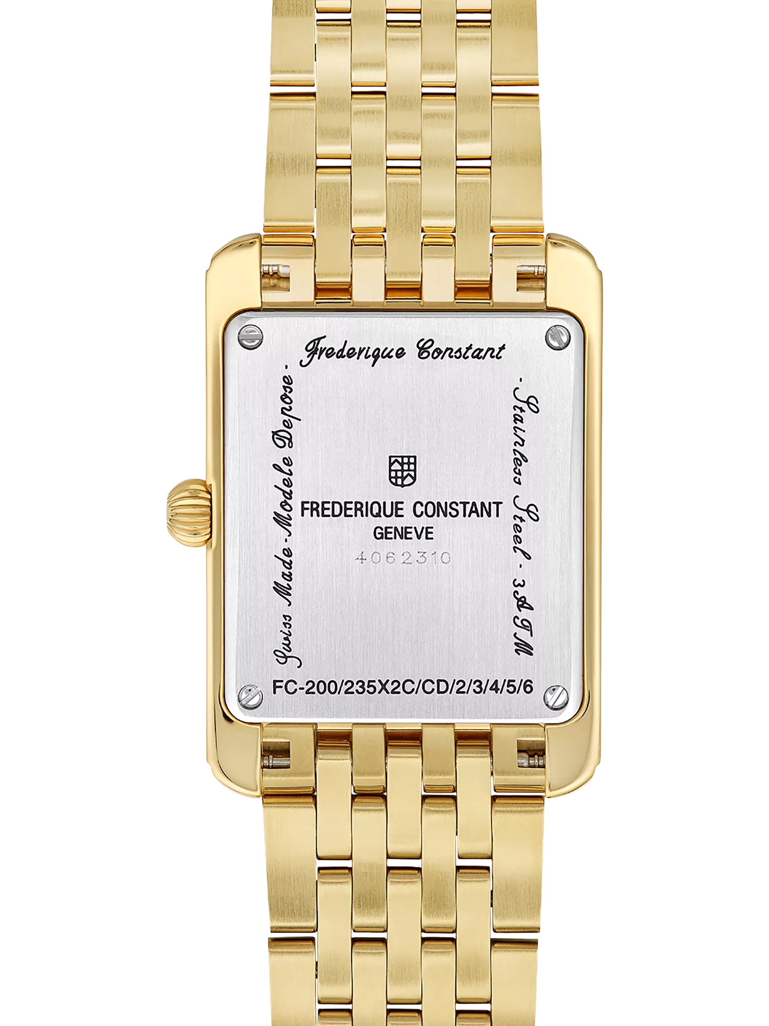 Frederique Constant women's gold rectangle watch - British product