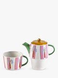 Eleanor Bowmer Electric Coast stoneware tea for one set in multi with 700ml teapot and 300ml mug - British product