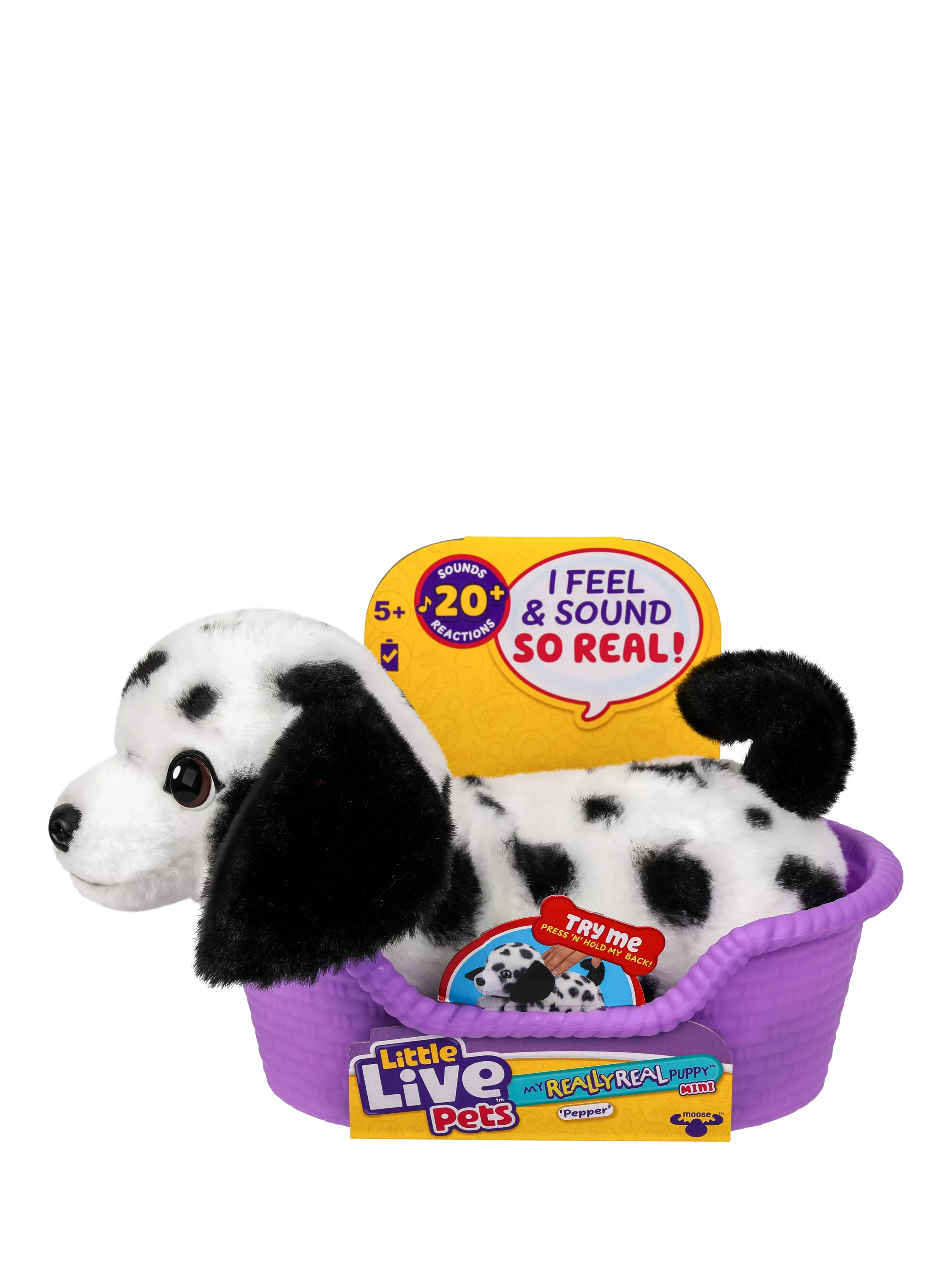 Little Live Pets interactive puppy toy Mini Pepper, UK version