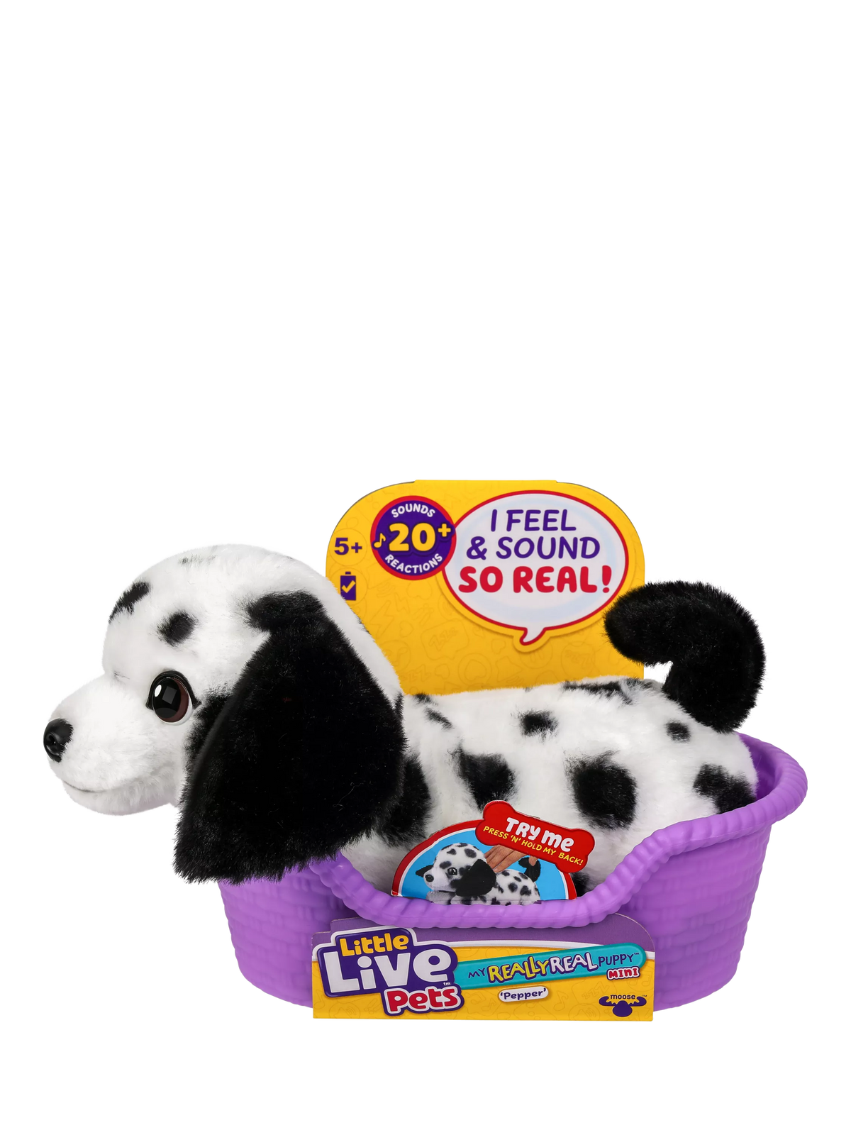 Little Live Pets interactive puppy toy Mini Pepper, UK version