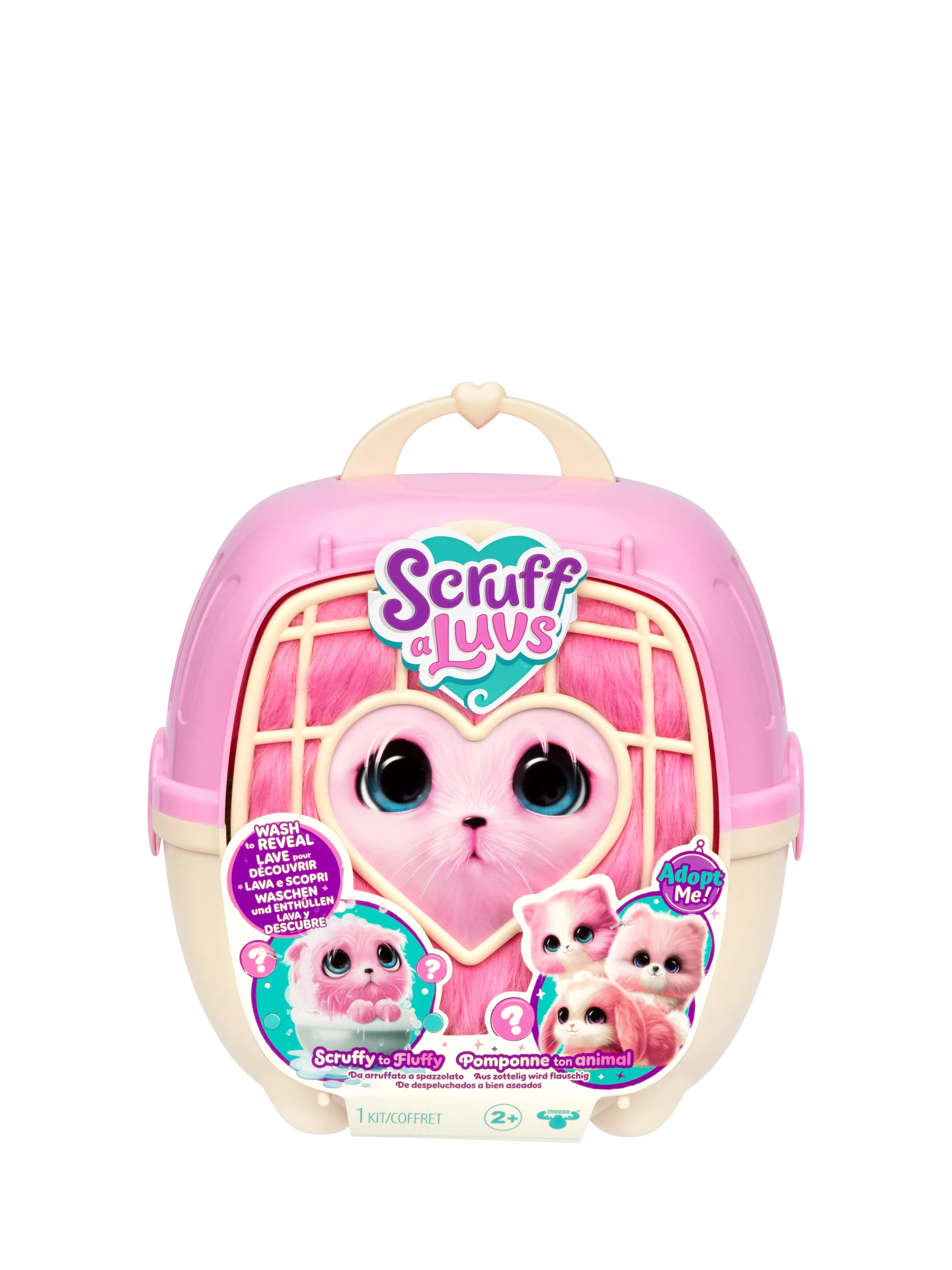 Scruff-a-Luvs adopt a pet with carrier pink toy - British product