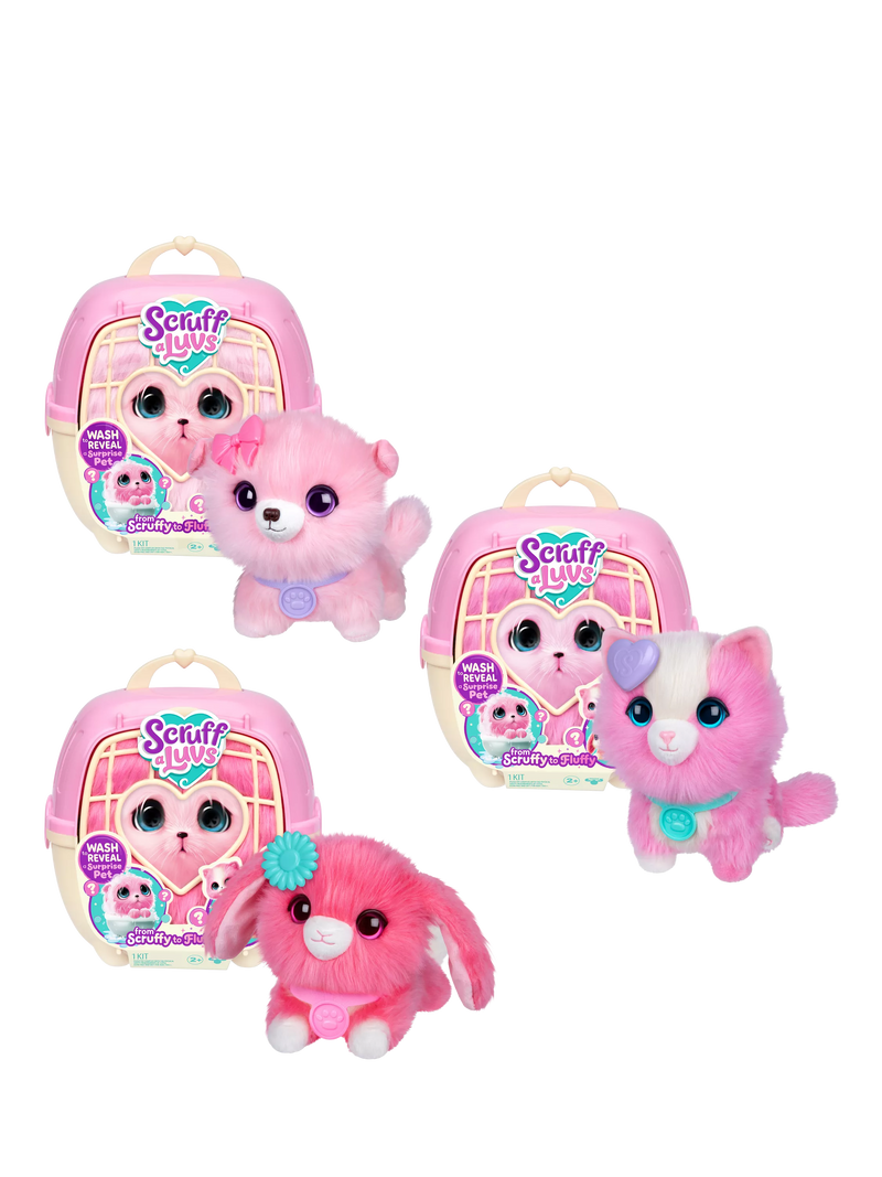 Scruff-a-Luvs adopt a pet with carrier pink toy - British product