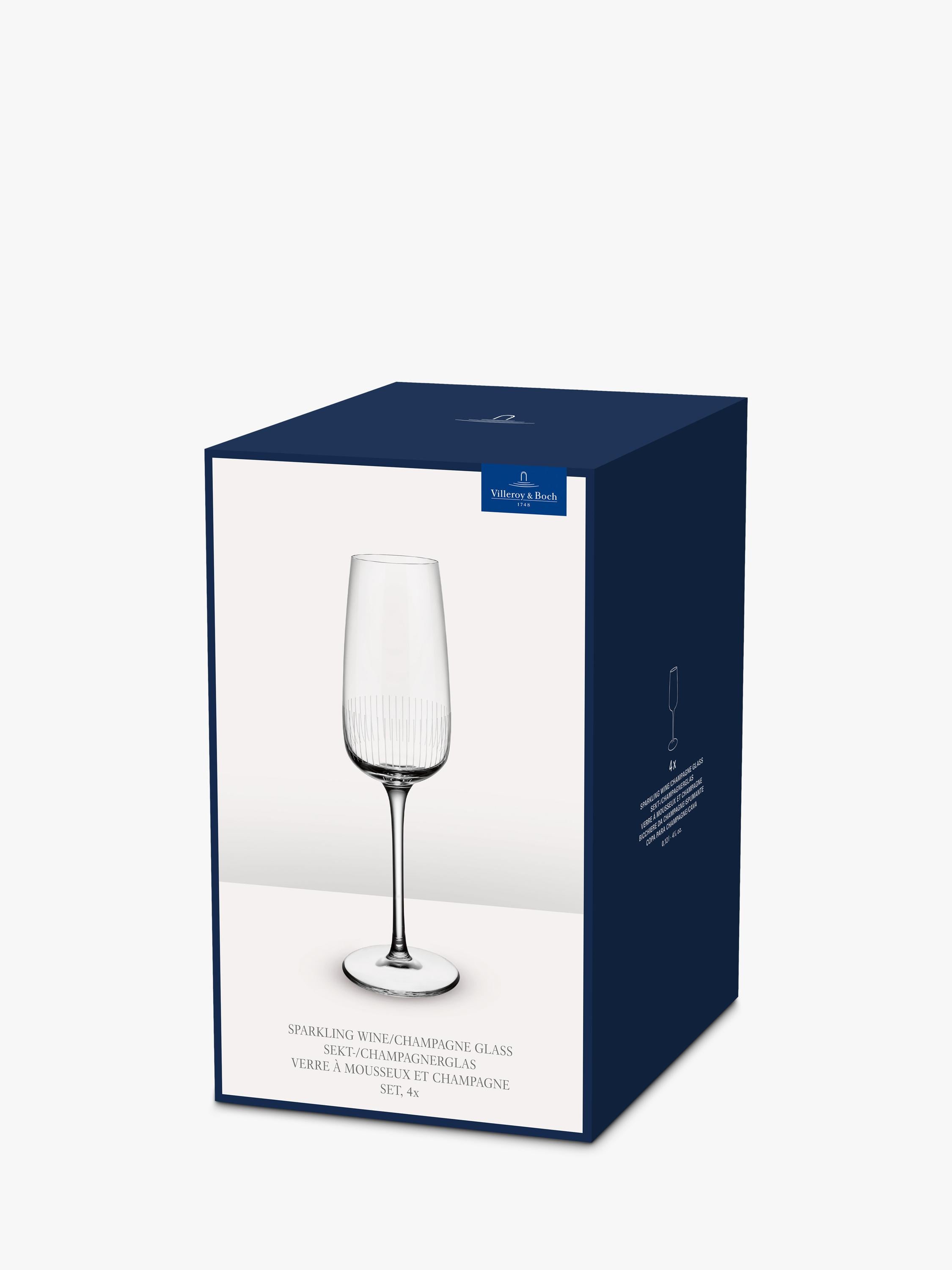Villeroy & Boch crystal glass champagne flute set of 4 120ml - British product