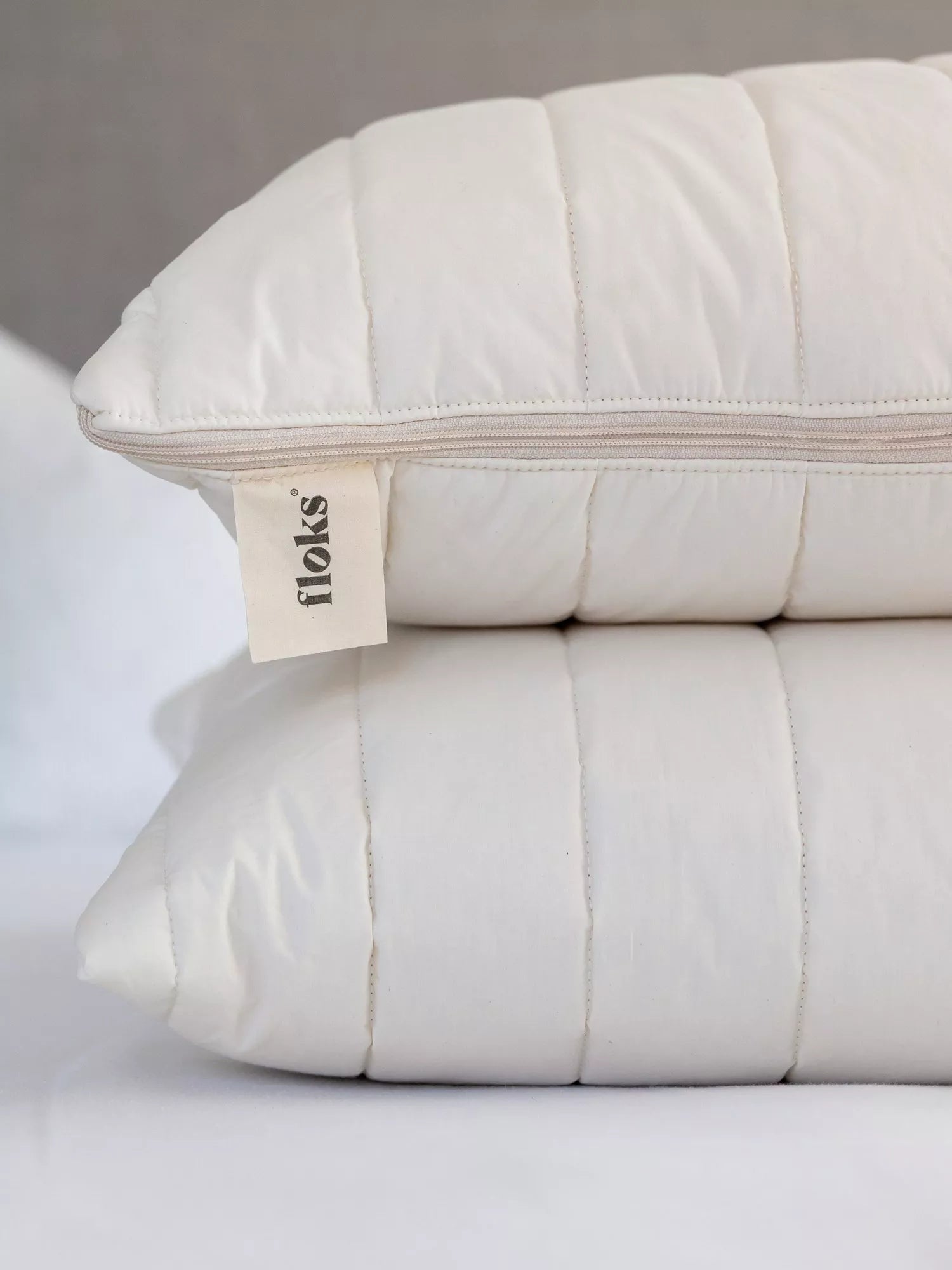 Floks Luxury Quilted Wool King Size Pillow, imported from the UK