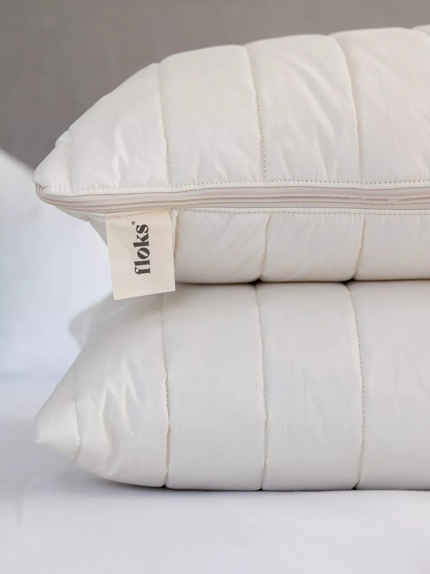 Floks luxury quilted wool pillow medium, imported from the UK