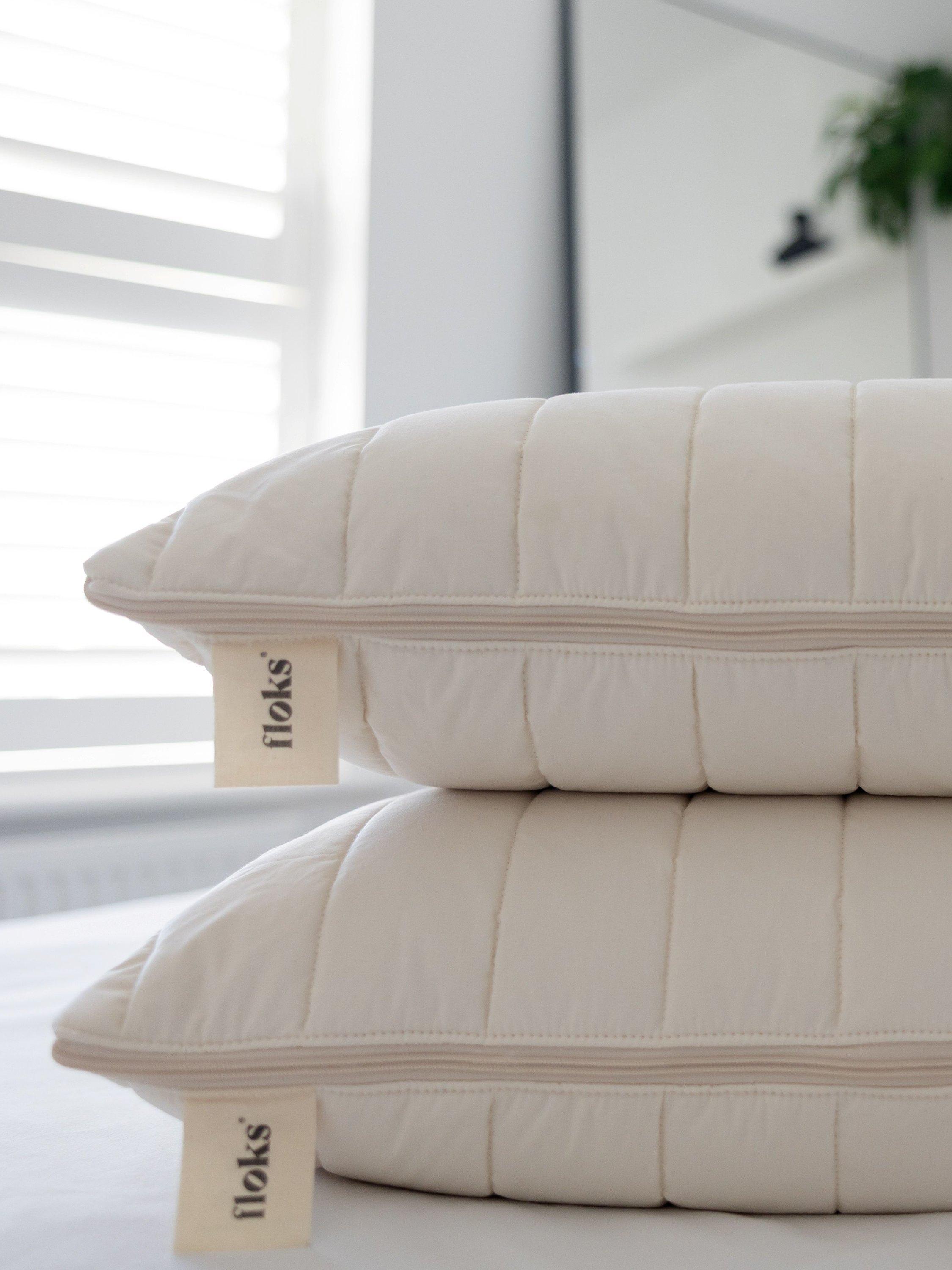 Floks luxury quilted wool standard pillow soft (British brand)