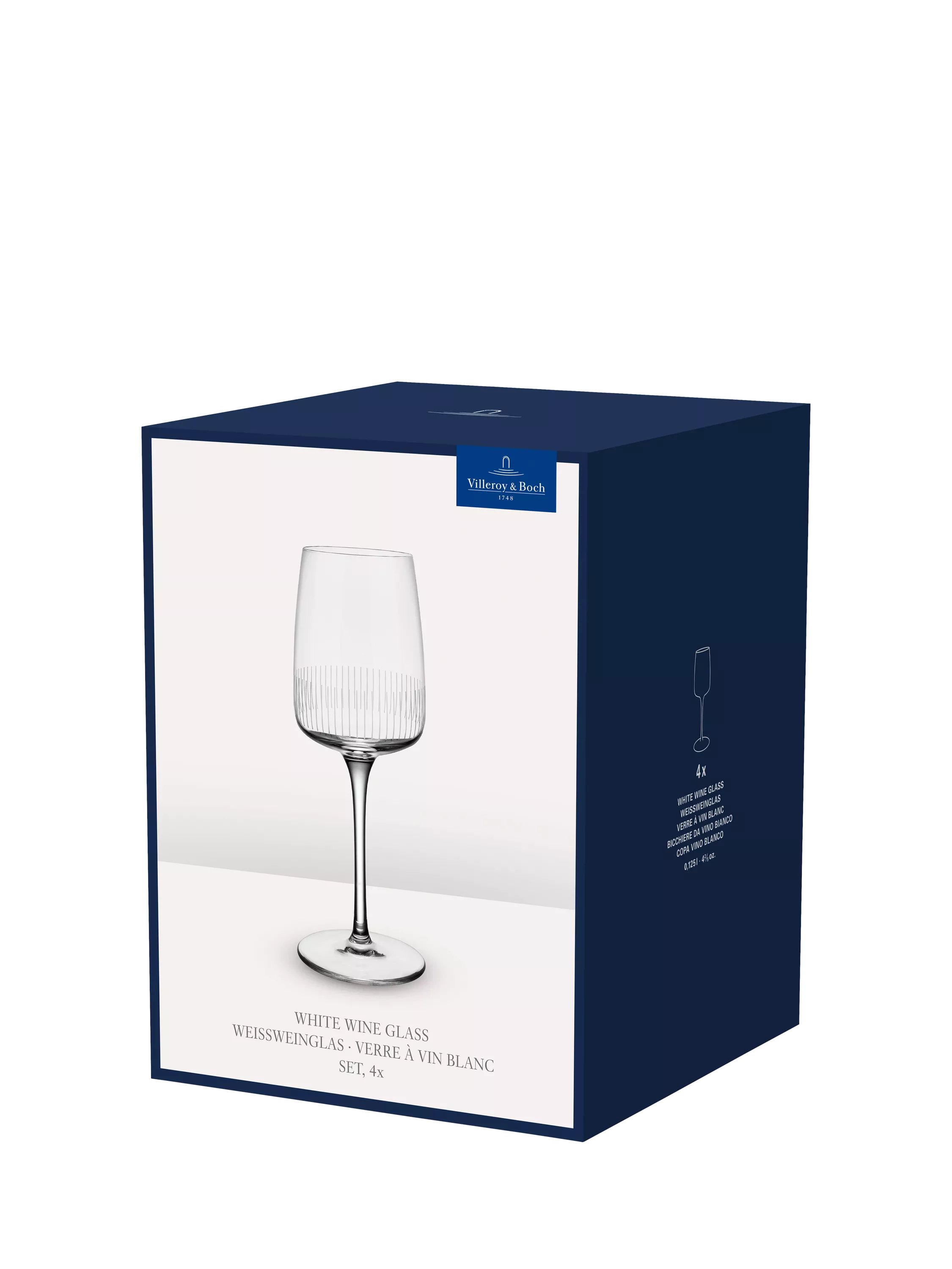 Villeroy & Boch Afina white wine glasses set of 4, 125ml, UK version