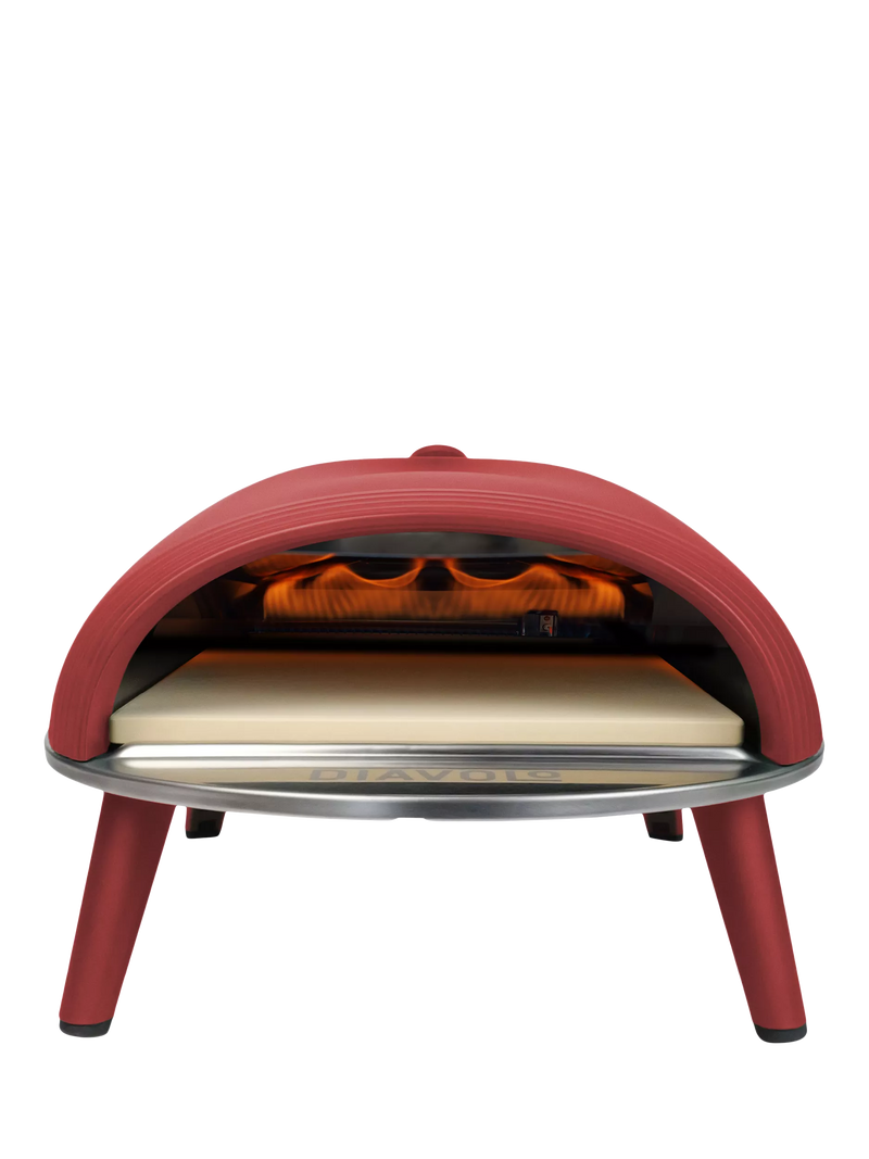 DeliVita Diavolo Gas Fired Outdoor Pizza Oven & Accessories Bundle, Red