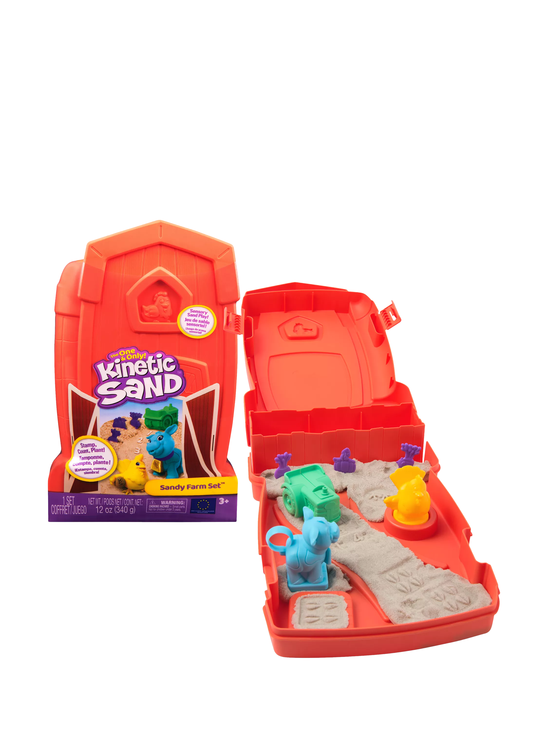 Kinetic Sand Sandy Farm Set 340g sensory sand, imported from the UK