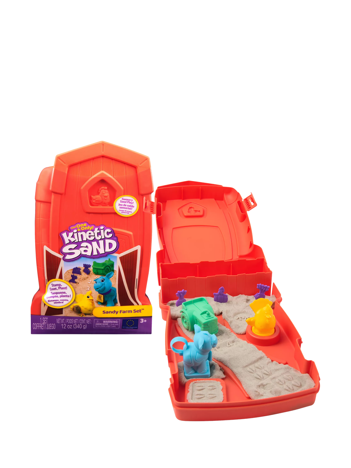 Kinetic Sand Sandy Farm Set 340g sensory sand, imported from the UK
