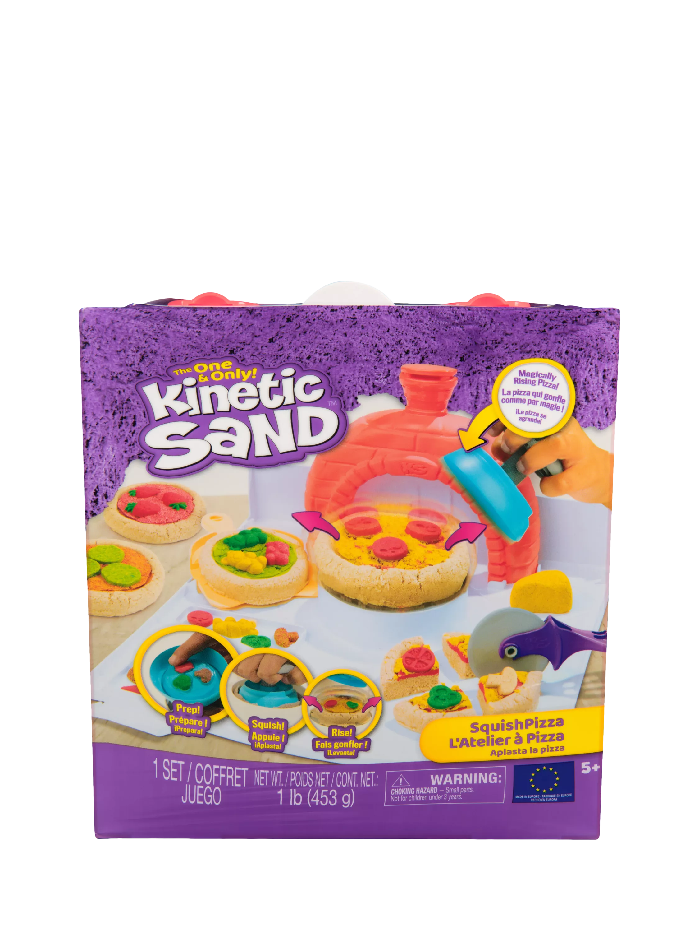 Kinetic Sand SquishPizza playset 452g, imported from the UK