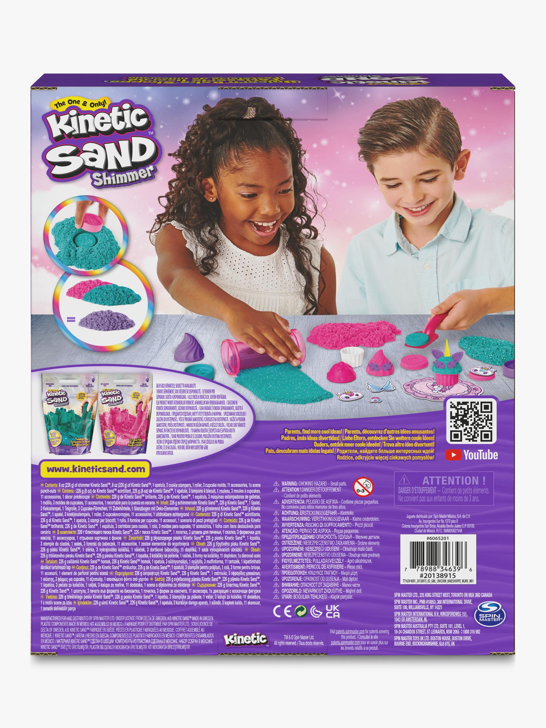 Kinetic Sand unicorn bake shoppe playset with teal and pink sand 453g, UK version