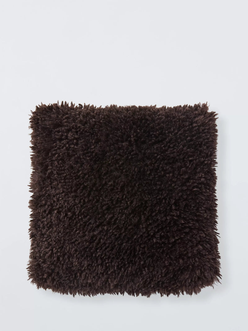 John Lewis Curly Faux Fur Scatter Cushion 35 x 35cm