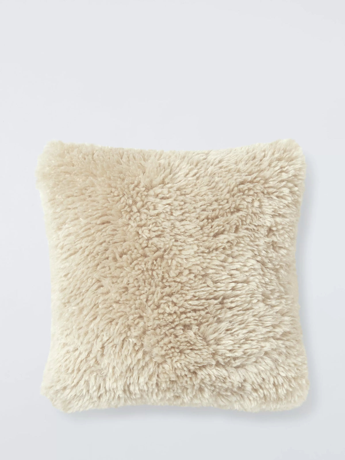 John Lewis curly faux fur cushion 35x35cm, imported from the UK