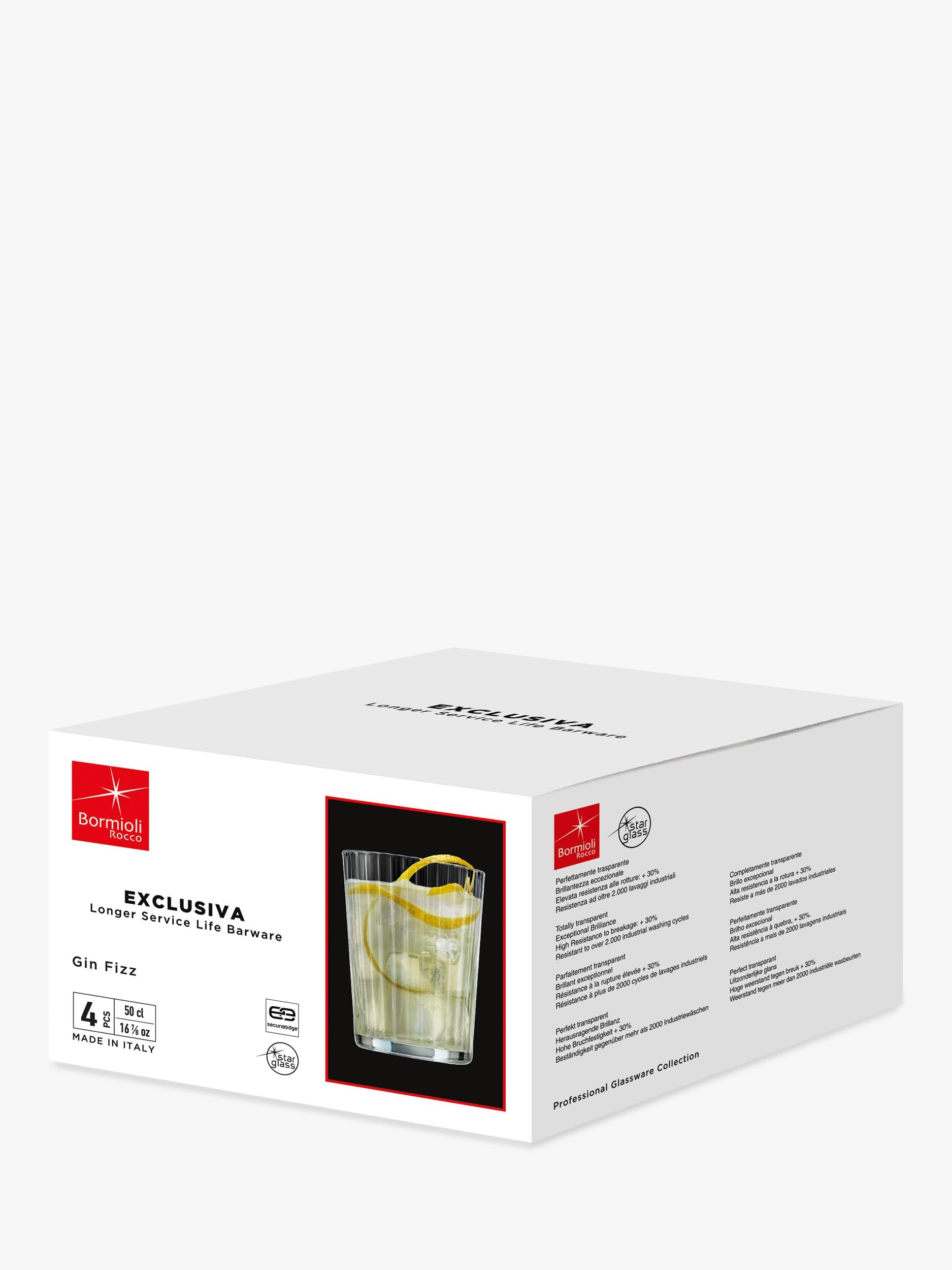 Bormioli Rocco Exclusiva highball glasses set of 4 500ml, UK version