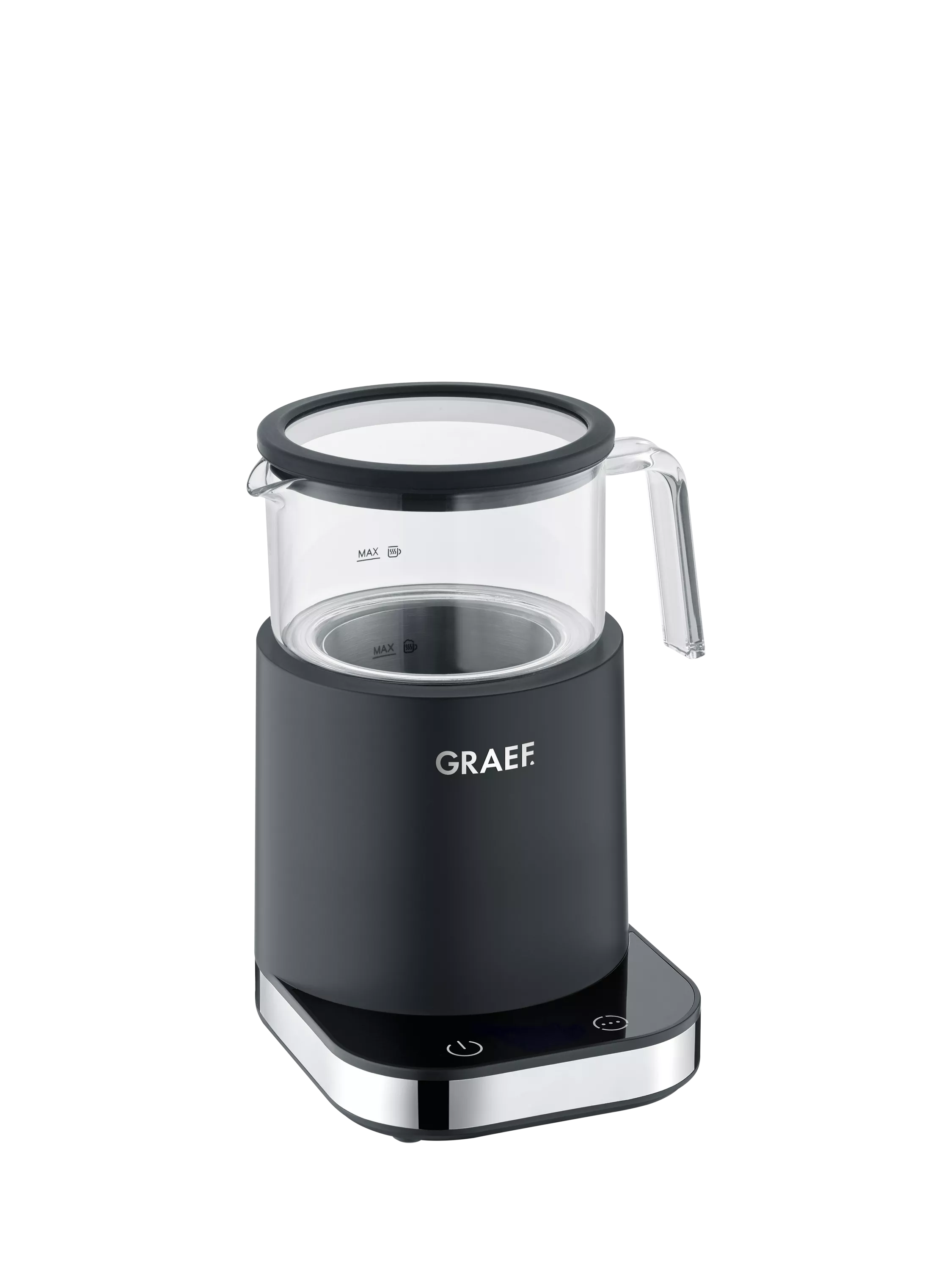 Graef MS902 induction milk frother black glass jug - British product