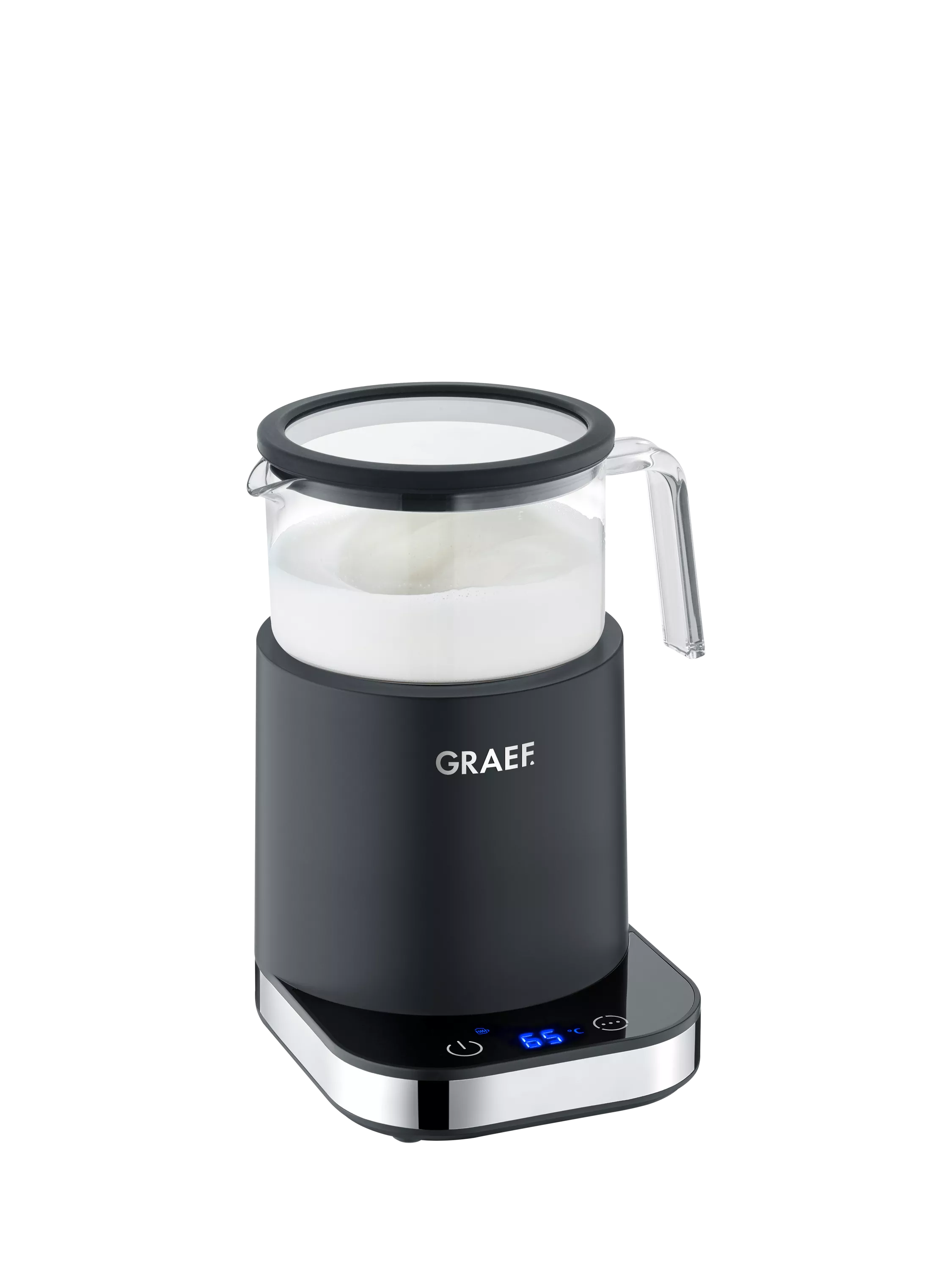 Graef MS902 induction milk frother black glass jug - British product