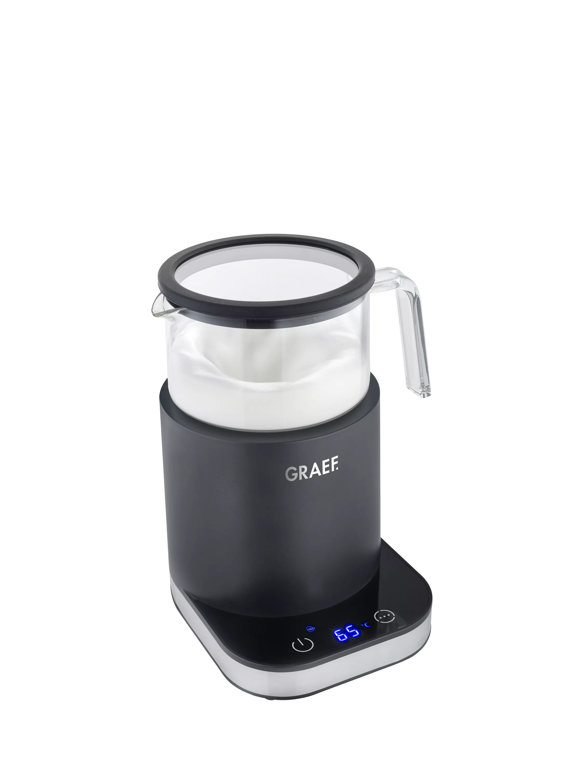 Graef MS902 induction milk frother black glass jug - British product