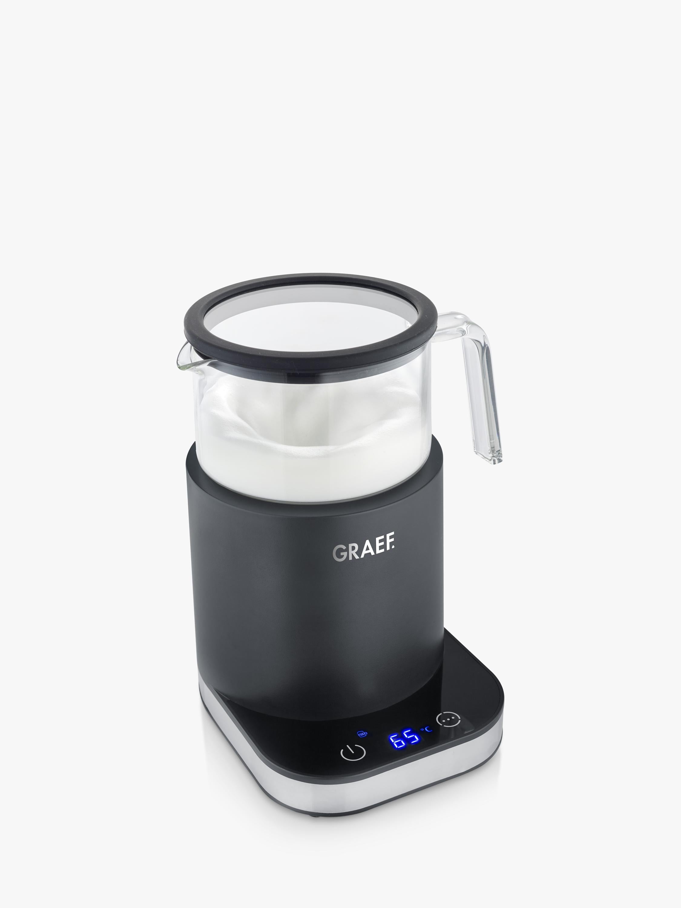Graef MS902 induction milk frother black glass jug - British product