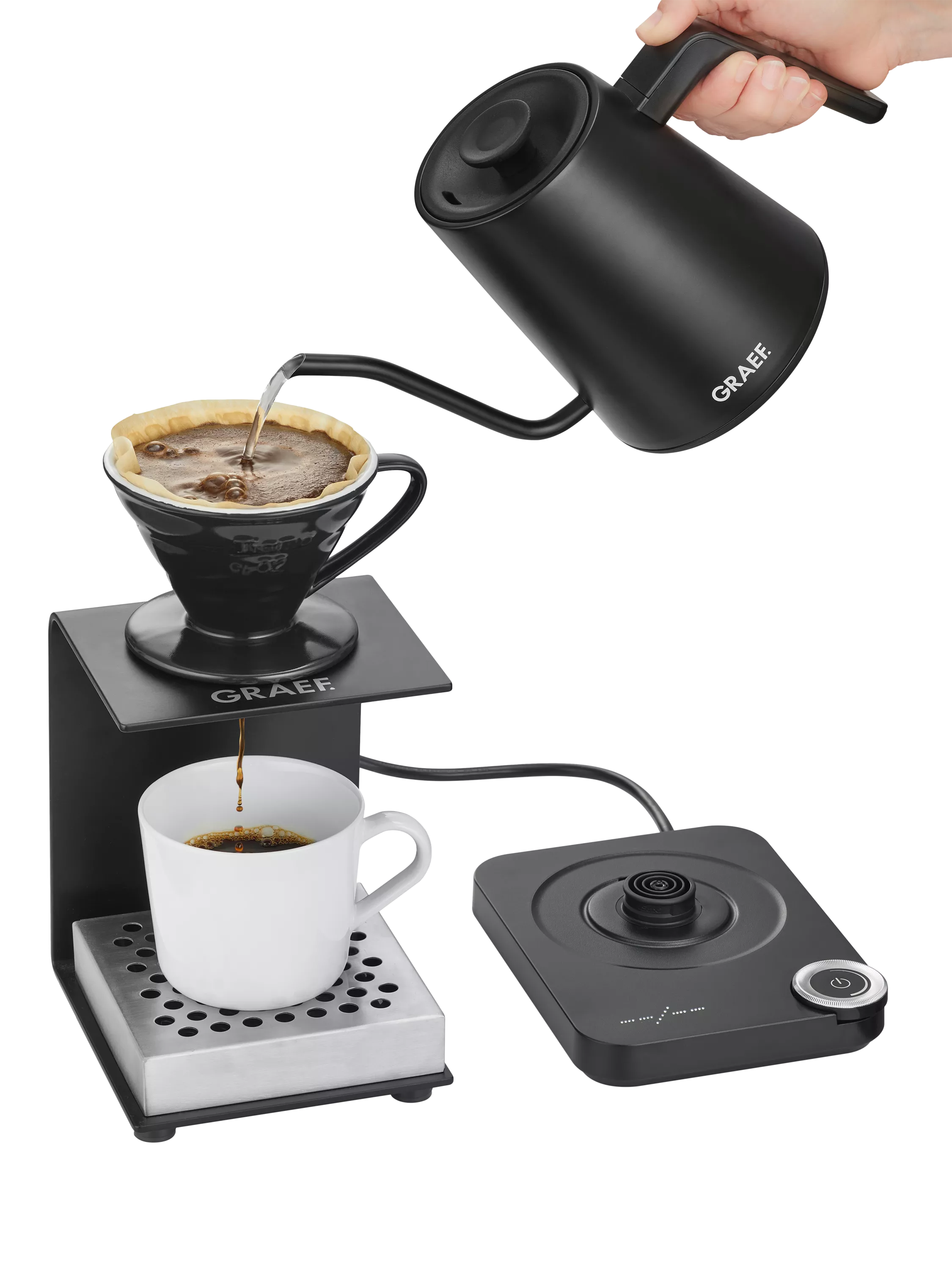 Graef pour over kettle matte black 0.9L, UK version