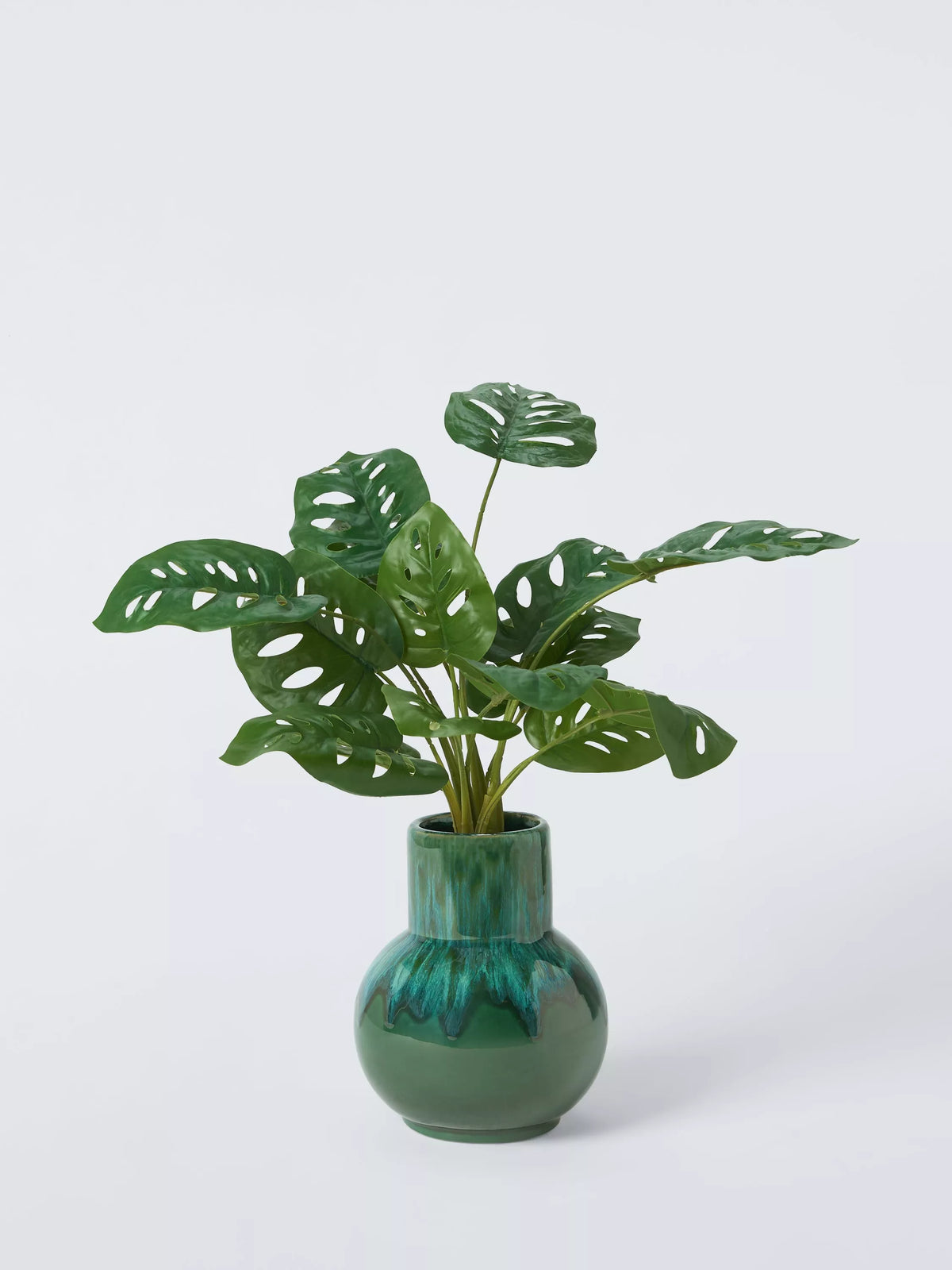 John Lewis artificial Monstera plant in reactive glaze ceramic pot H56cm, imported from the UK