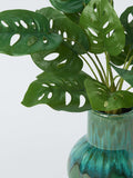 John Lewis artificial Monstera plant in reactive glaze ceramic pot H56cm, imported from the UK