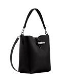 Longchamp Roseau bucket bag black cowhide leather (British brand)