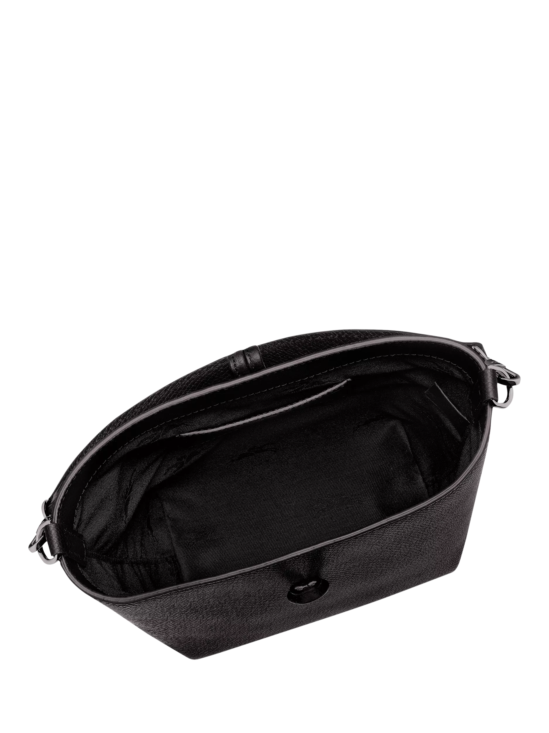 Longchamp Roseau bucket bag black cowhide leather (British brand)