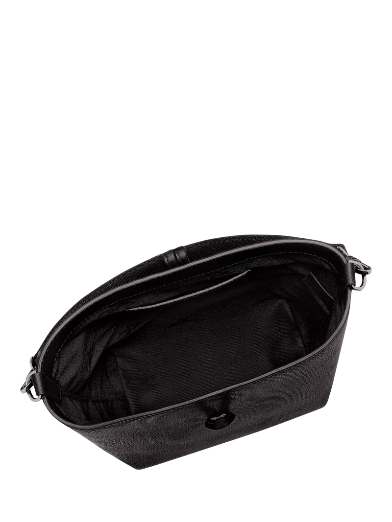 Longchamp Roseau bucket bag black cowhide leather (British brand)
