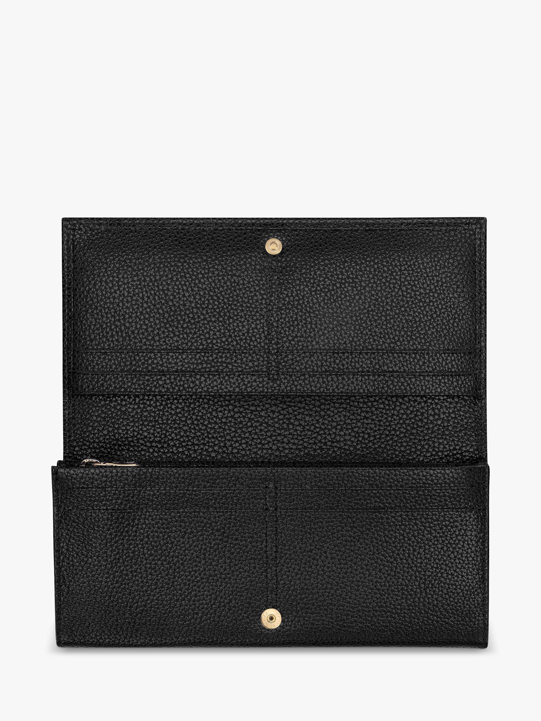Longchamp Foulonne long leather wallet black, UK version