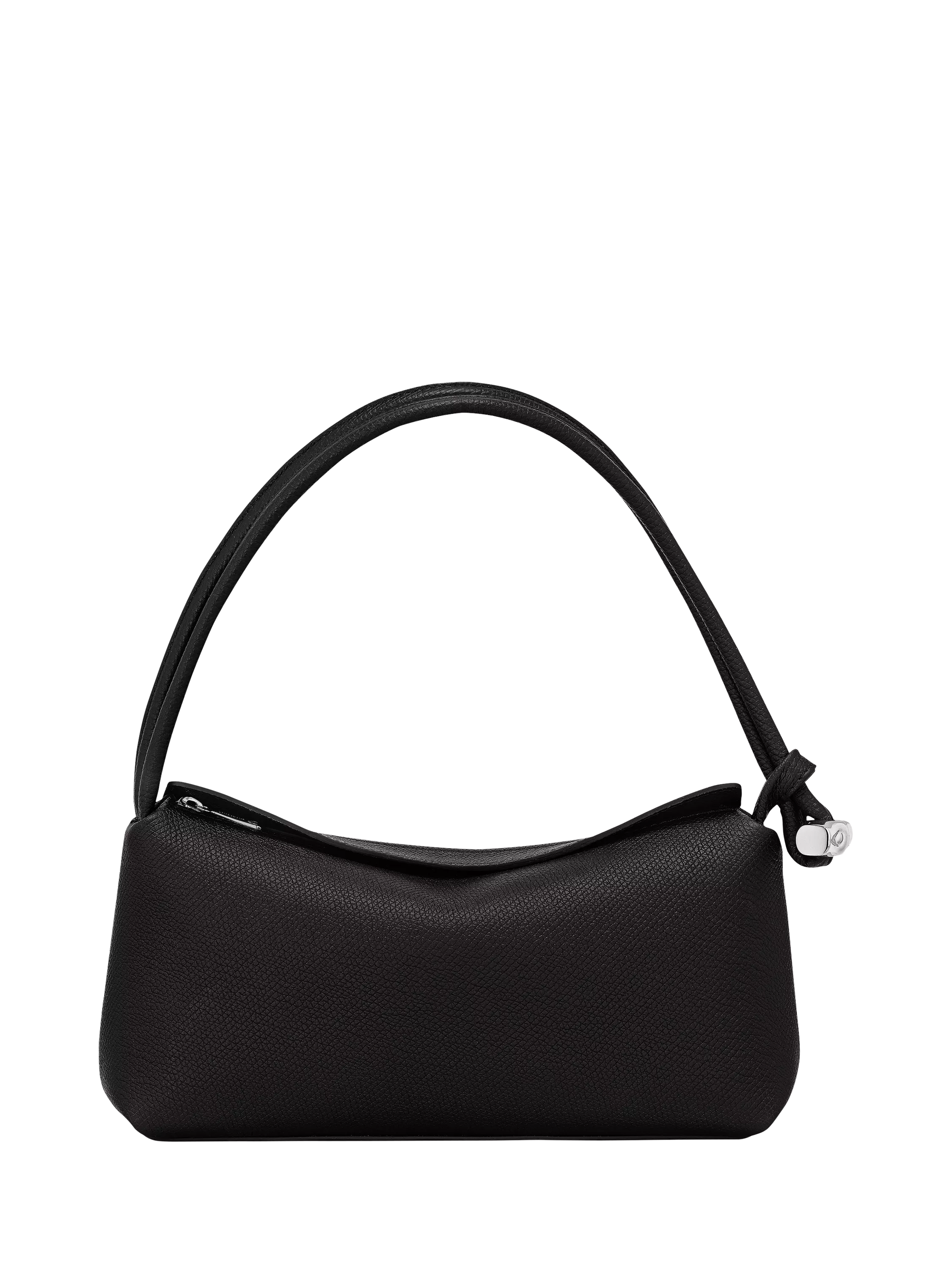 Longchamp Le Roseau Leather Shoulder Bag, Black