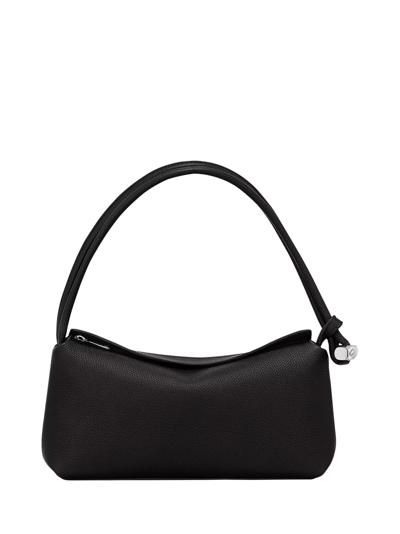 Longchamp Le Roseau Leather Shoulder Bag, Black