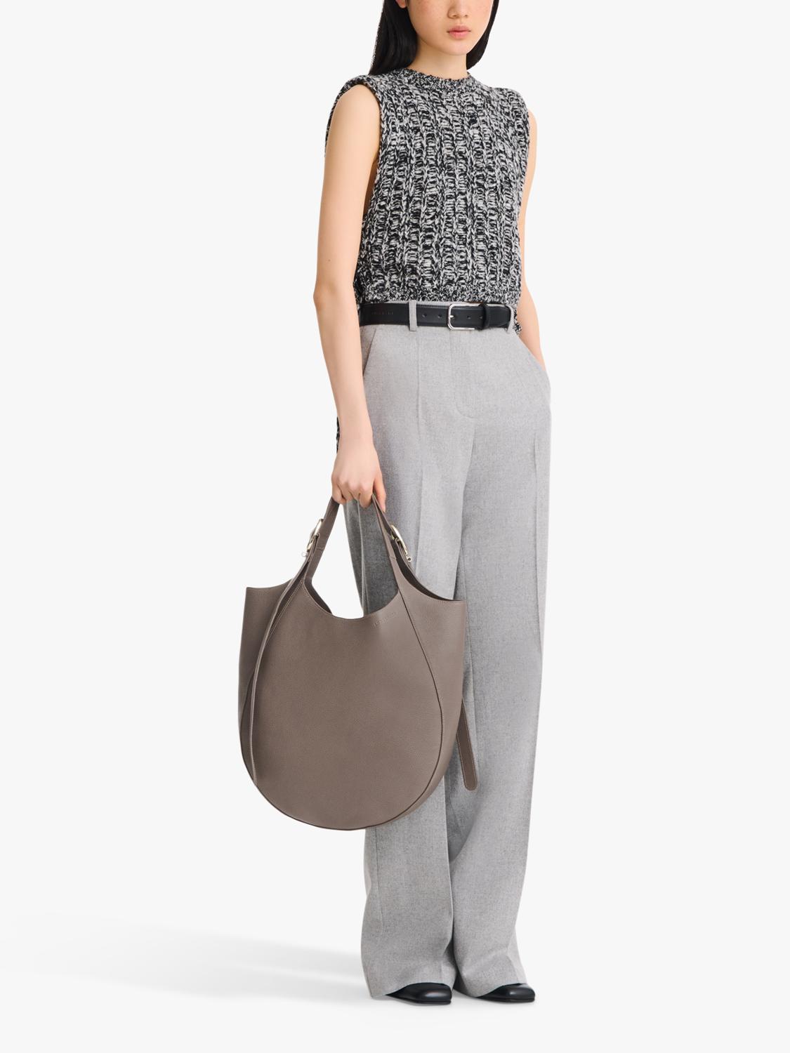 Longchamp Le Foulonné leather XL tote bag grained cowhide, UK version