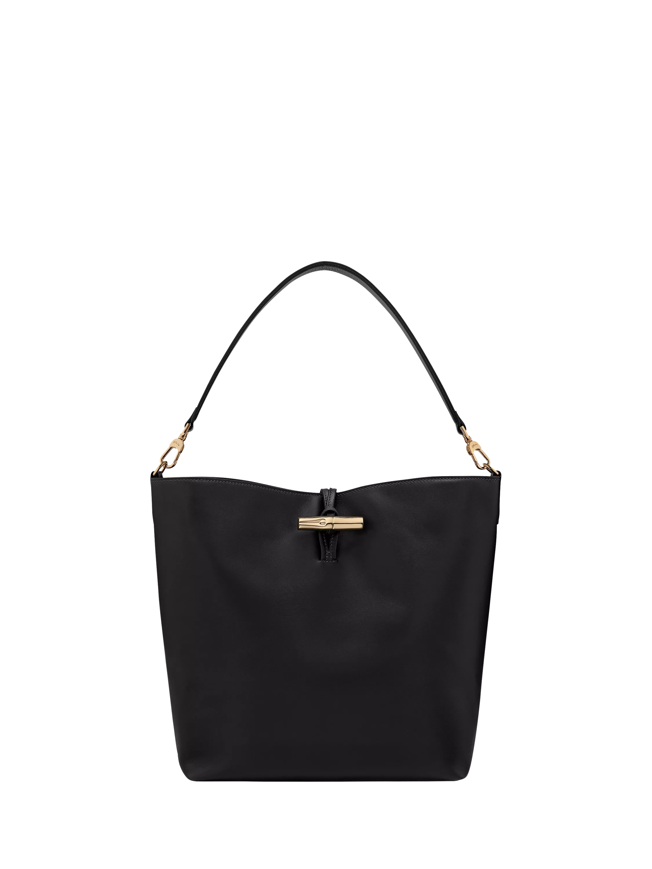 Longchamp large black leather hobo bag (British brand)