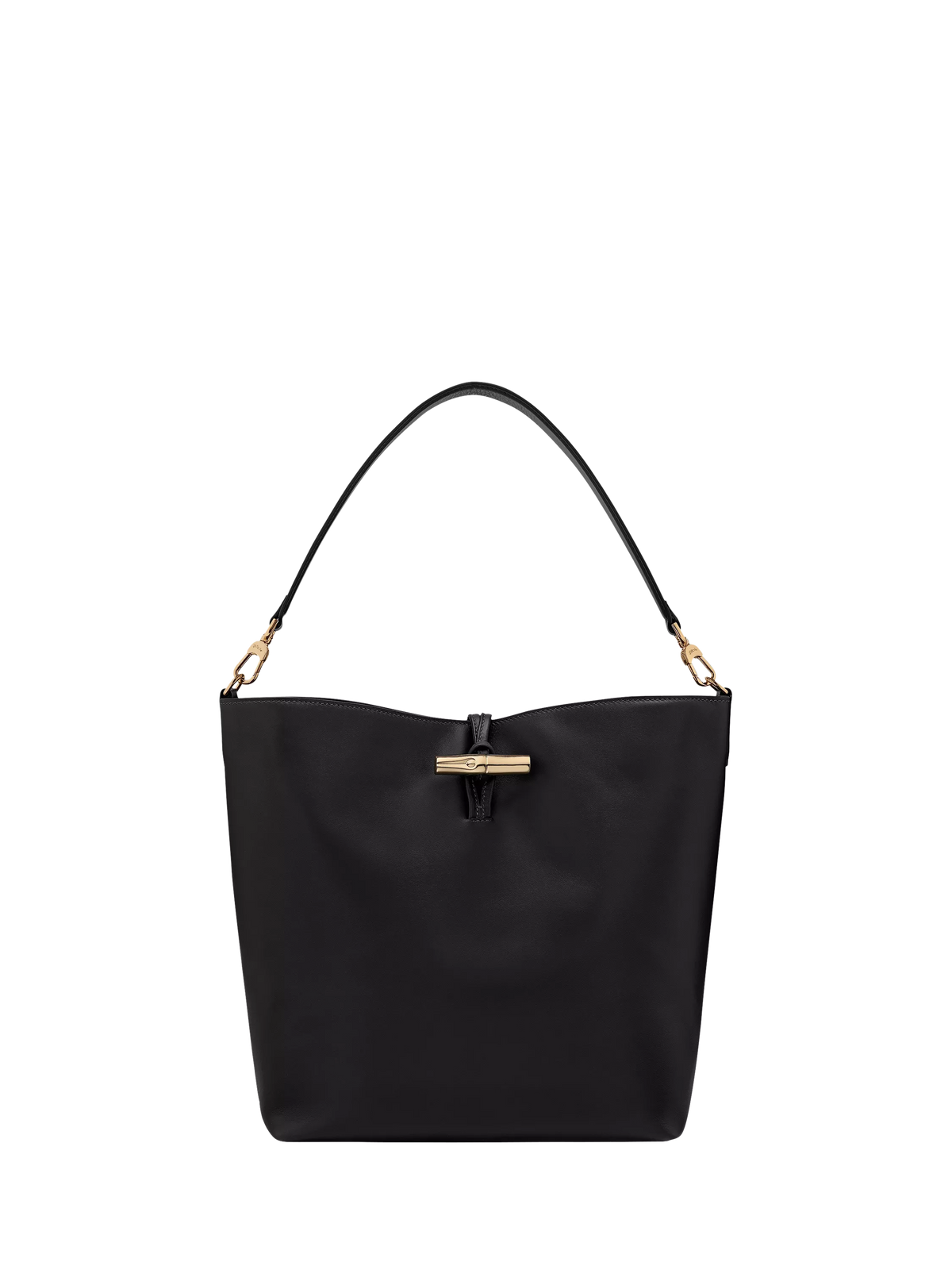 Longchamp large black leather hobo bag (British brand)