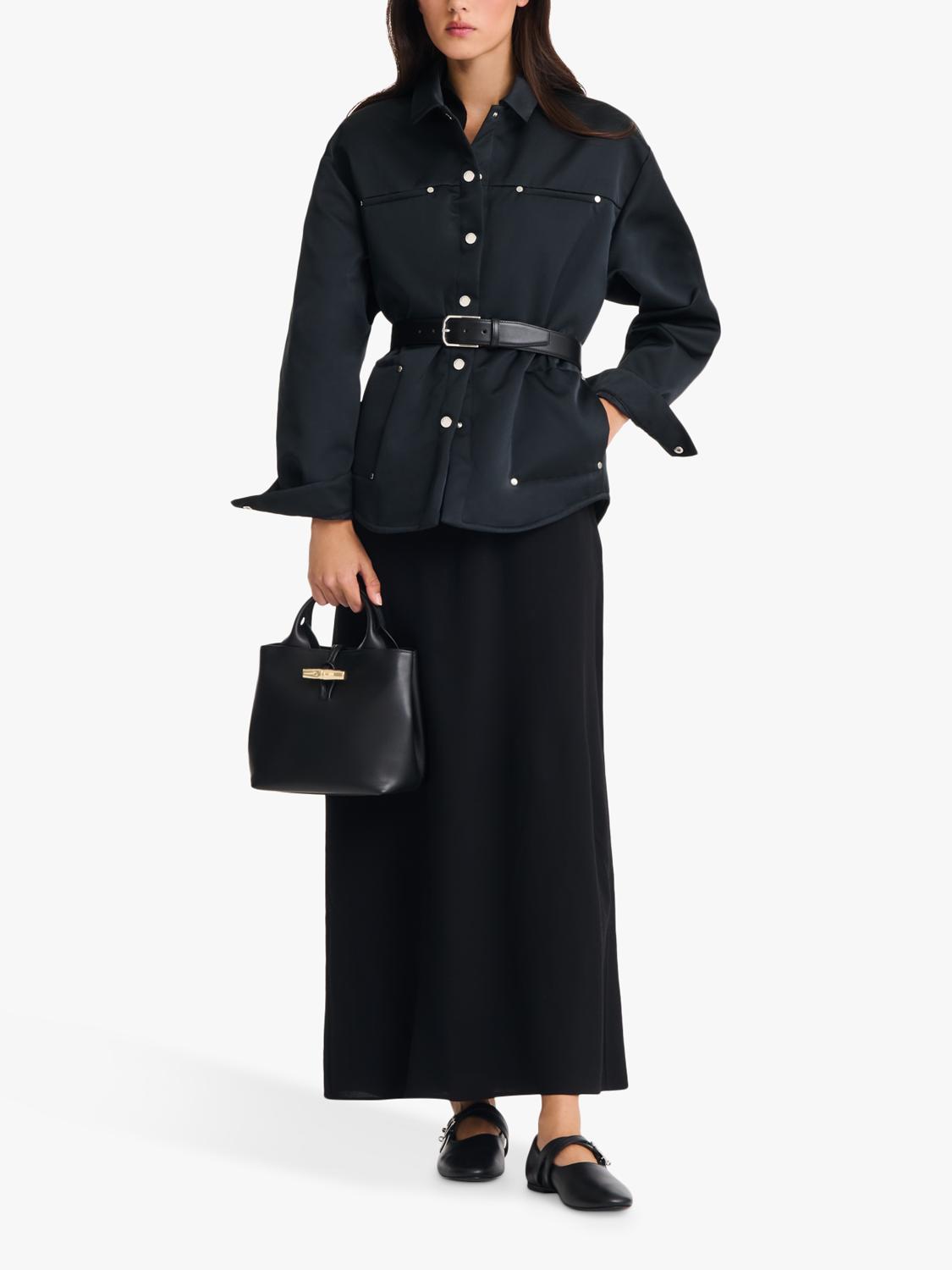Longchamp Le Roseau black calfskin handbag, UK version