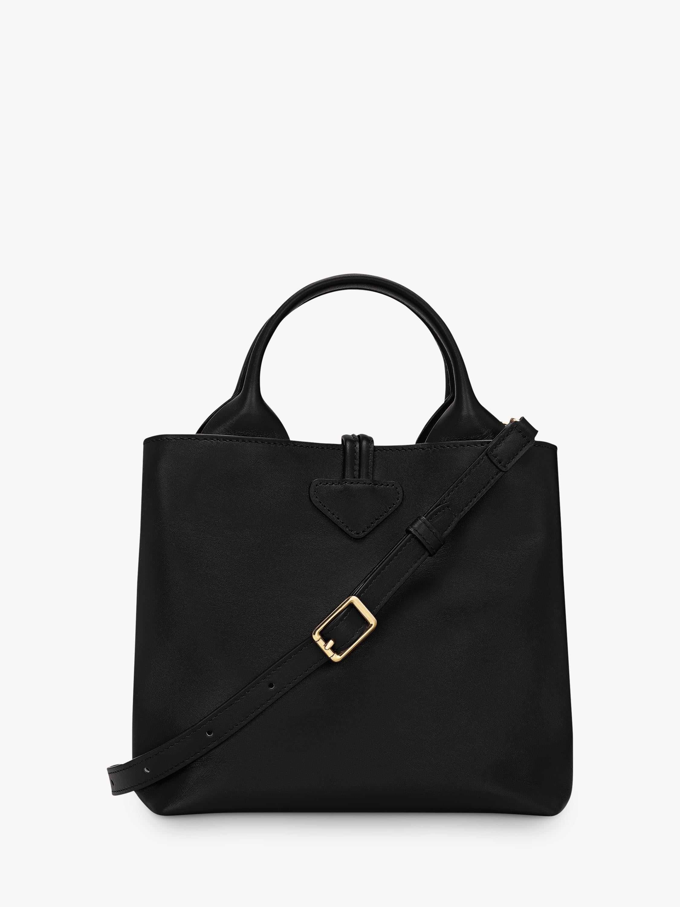 Longchamp Le Roseau black calfskin handbag, UK version