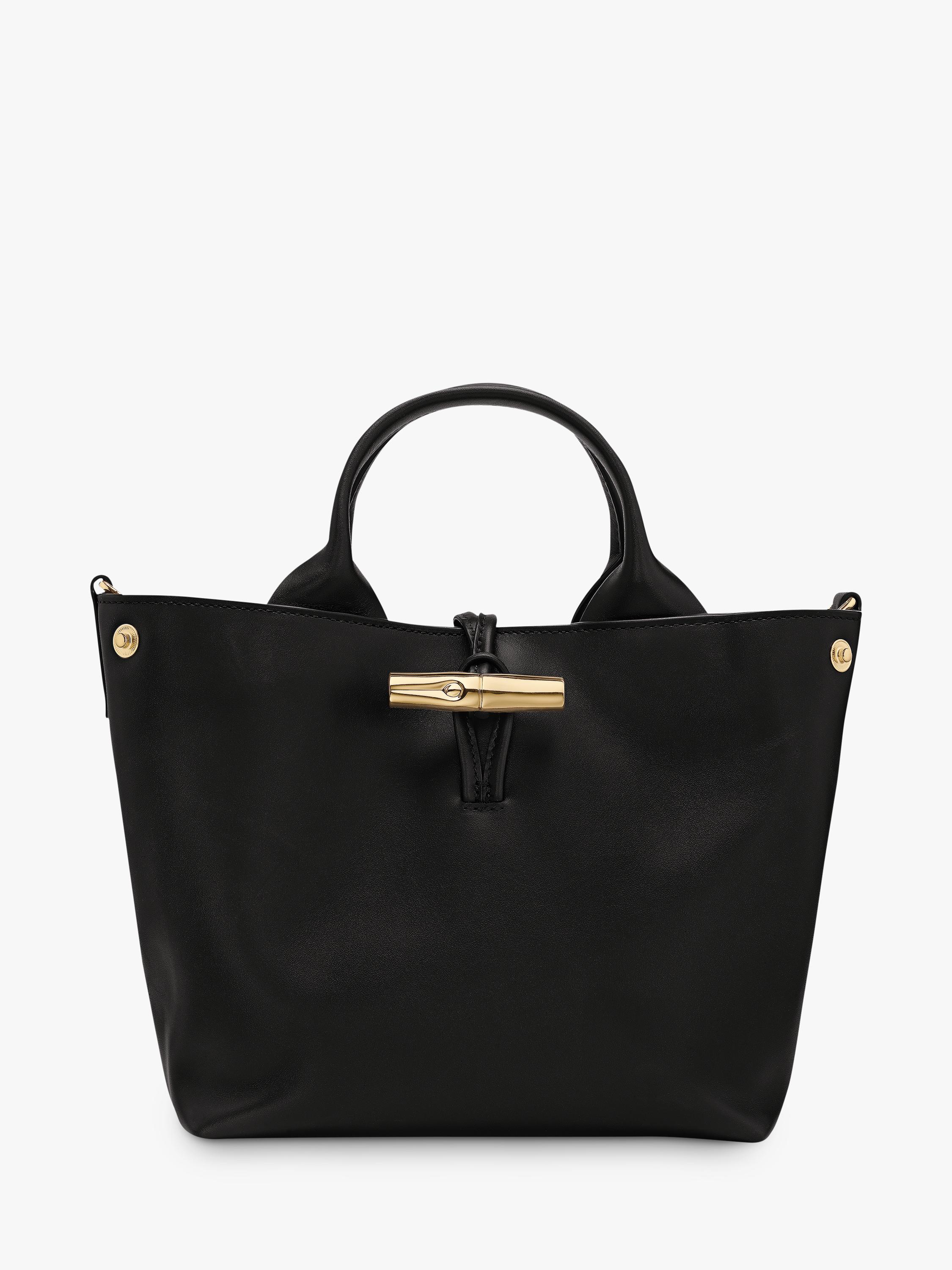 Longchamp Le Roseau black calfskin handbag, UK version