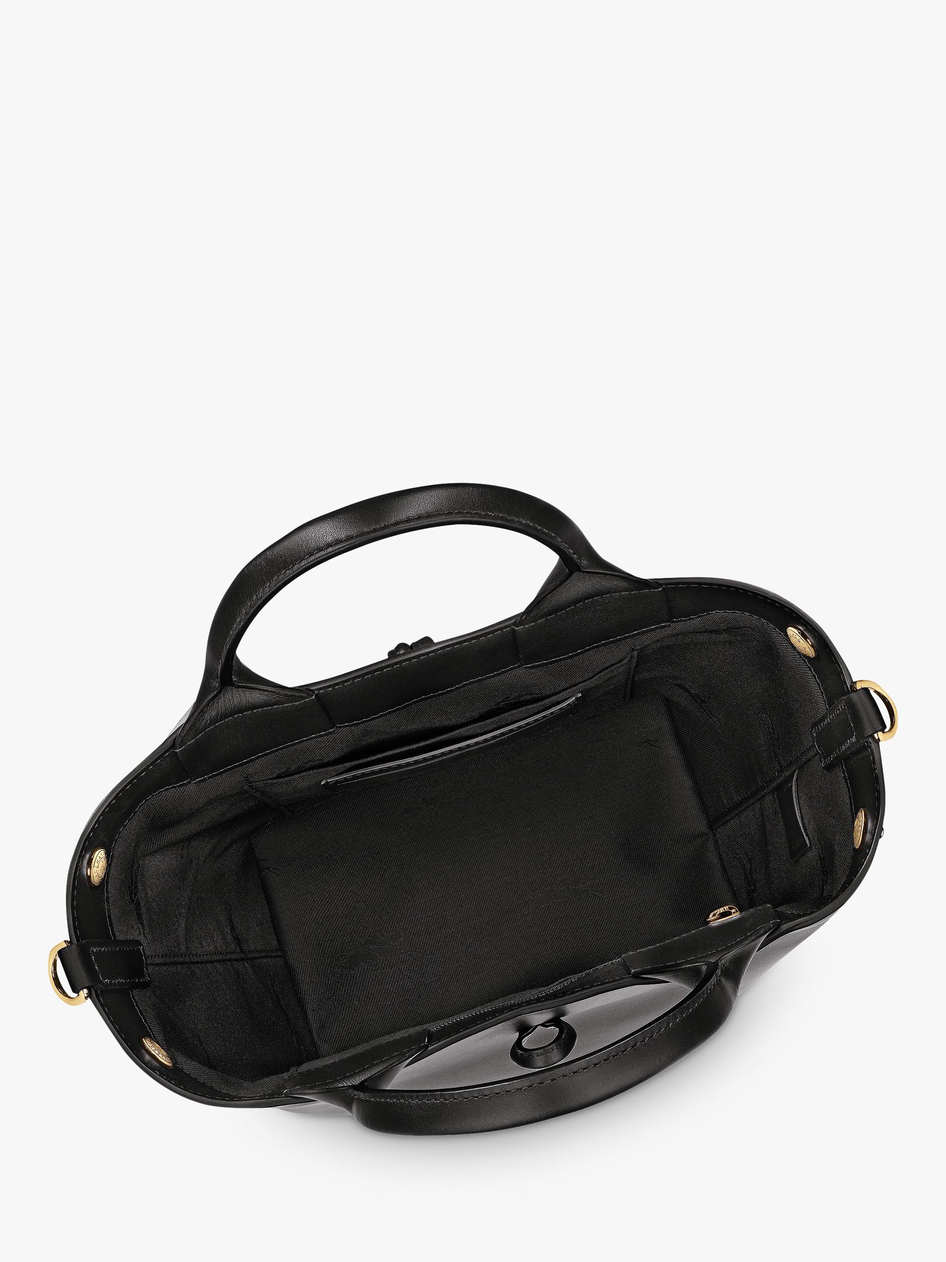 Longchamp Le Roseau black calfskin handbag, UK version