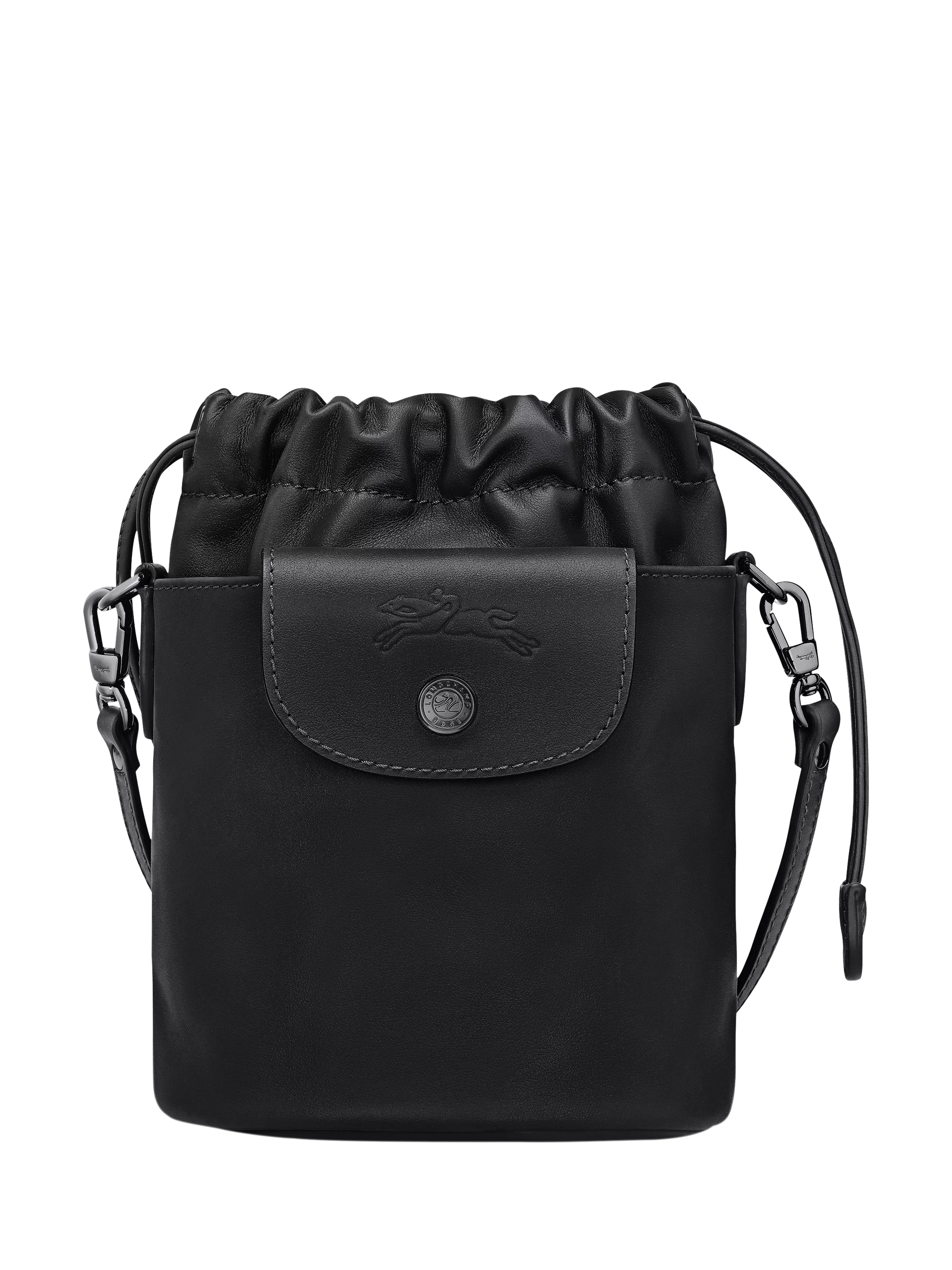 Longchamp Pliage Extra Small Leather Bucket Bag, Black