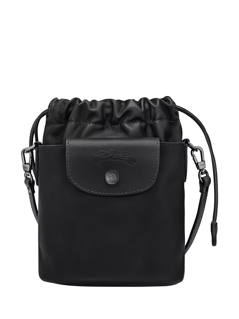 Longchamp Pliage Extra Small Leather Bucket Bag, Black