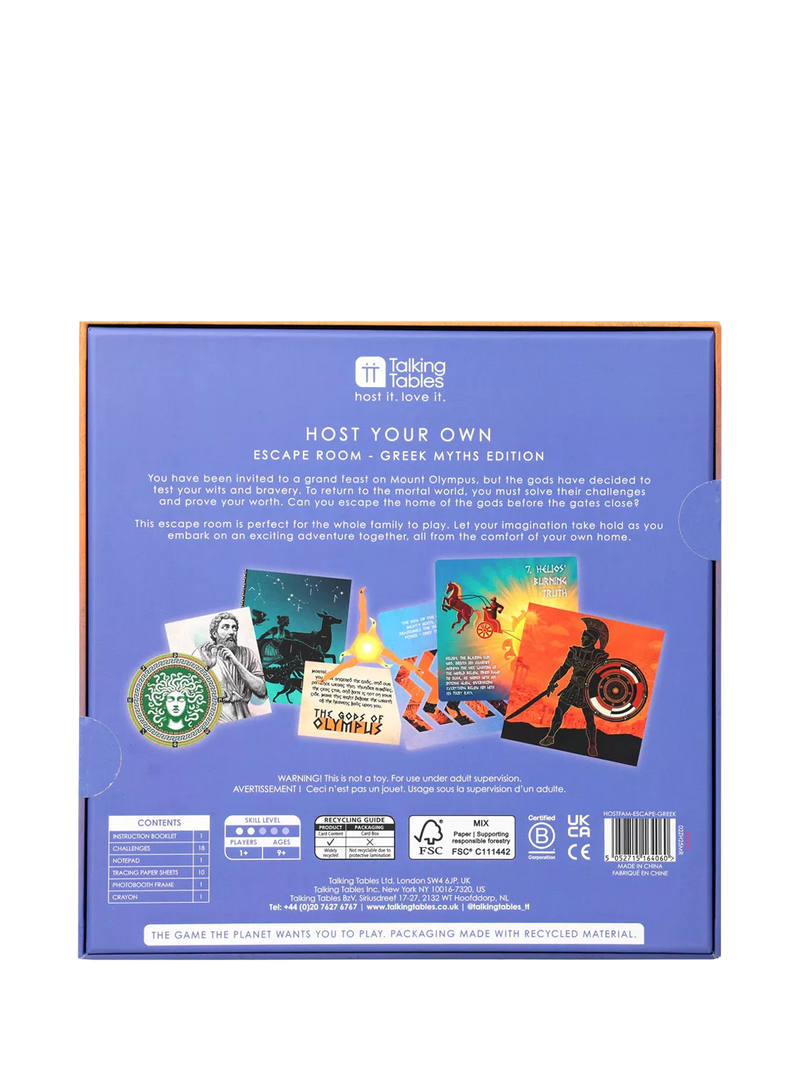 Talking Tables Greek Myth escape room board game (British brand)